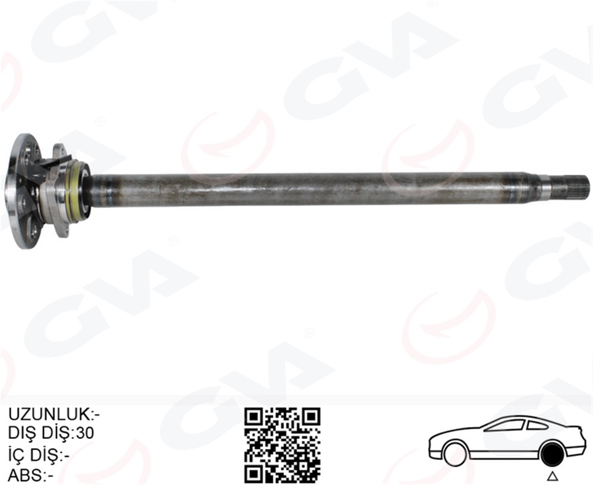 AKS MILI ARKA SOL KALIN KISA 840mm MERCEDES SPRINTER B906 . VW CRAFTER 30-35-50 Z:29-30 PORYALI