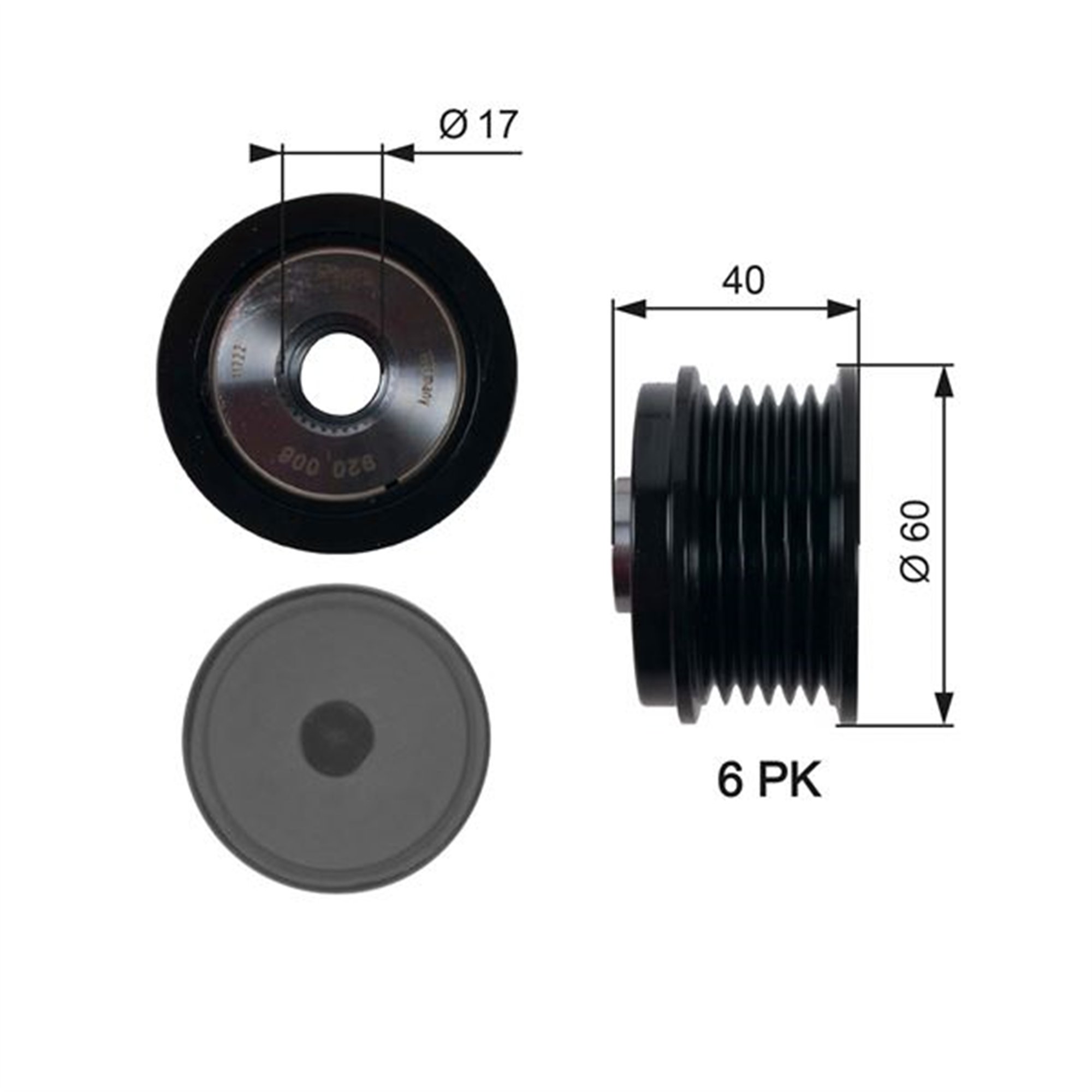 ALTERNATÖR KASNAĞI 39.2mm CMAX-FIESTA VI-FOCUS III-KUGA II-TRANSİT-CONNECT-COURIER 1.5-1.6-2.0TDCİ