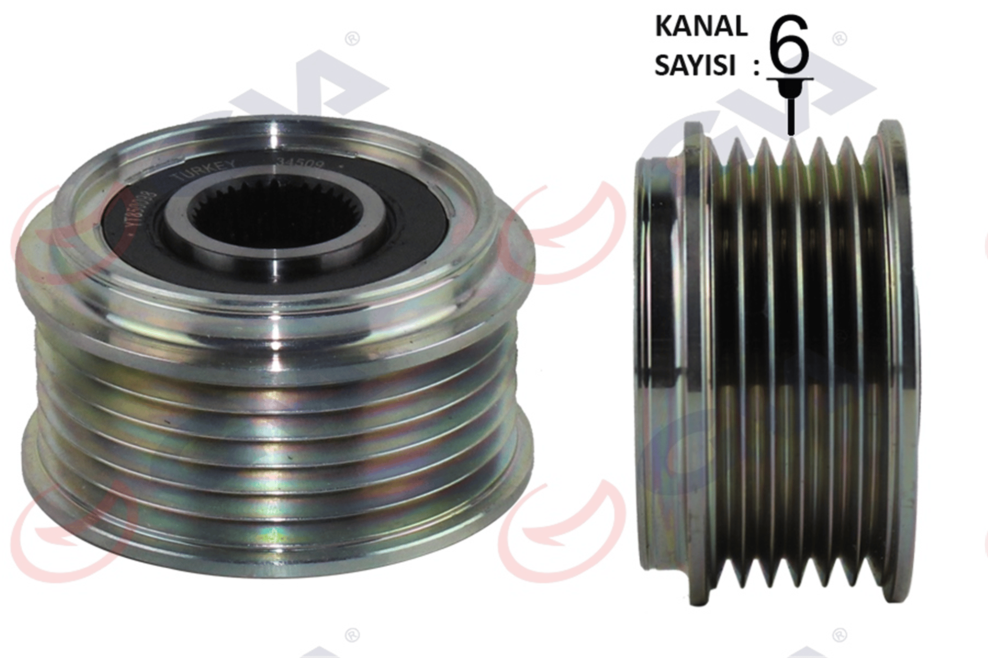 ALTERNATÖR KASNAĞI RULMANLI FORD CONNECT-FOCUS 98> 1.8 TDCİ