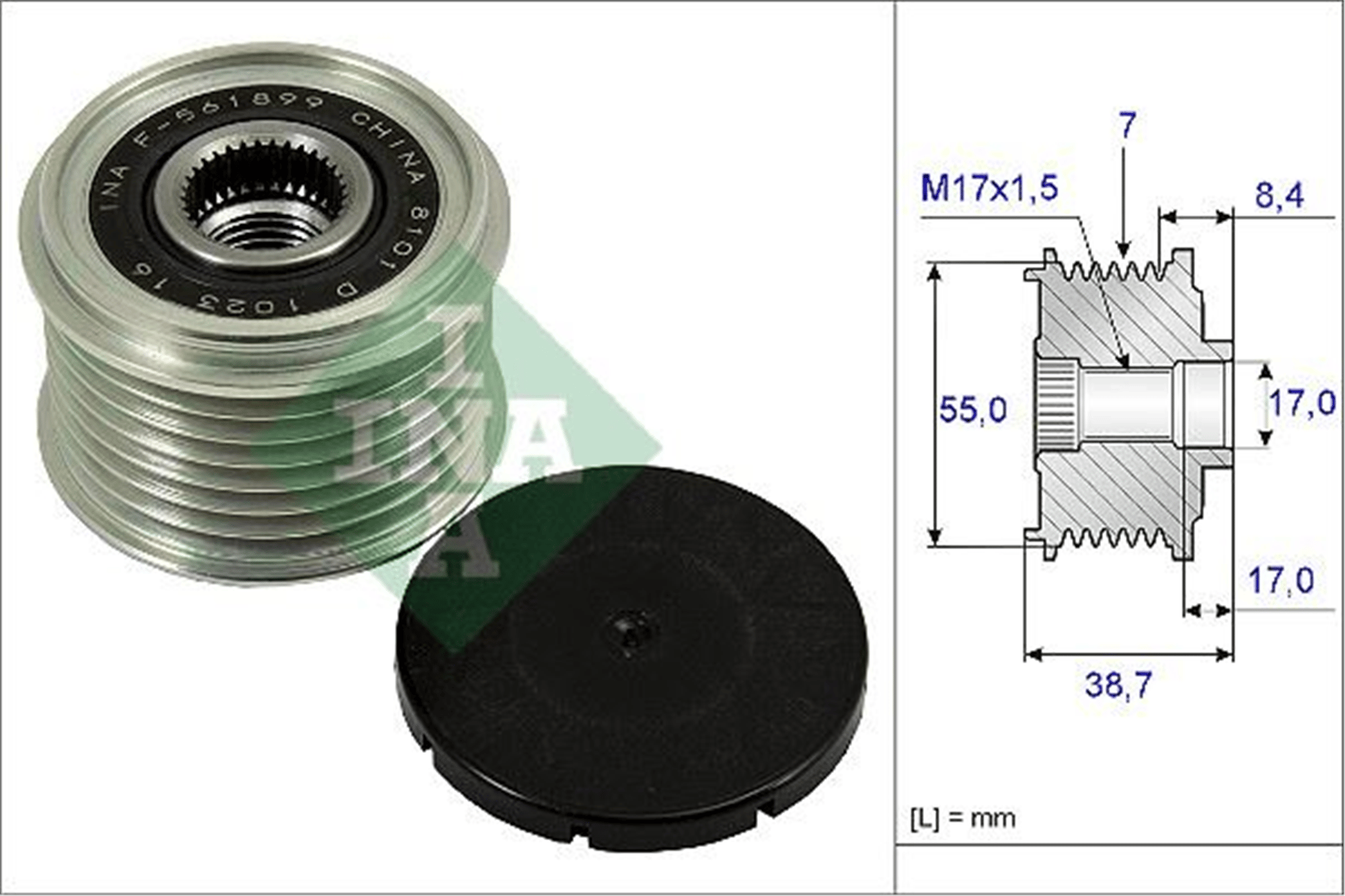 ALTERNATÖR KASNAĞI RULMANLI NISSAN NAVARA 2.3L YS23 D23 16-> / QASHQAI 1.6L HR16DE J10 6 vites 10-13 NP300 10> NAVARA Pick-up D23. D23T 15> QASHQAI 10>13