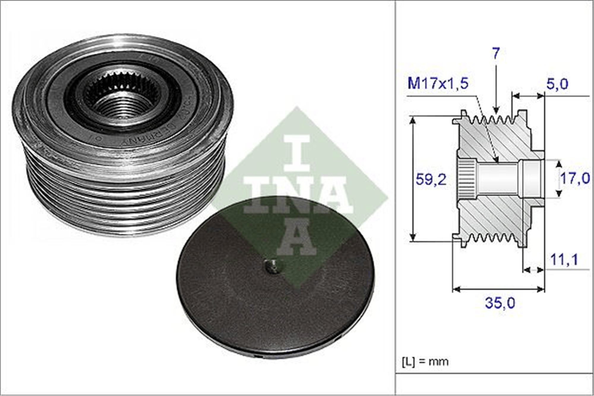 ALTERNATÖR KASNAĞI RULMANLI TRANSİT 2.4 TDCI 00-06 ALTERNATÖR OEM NO İÇİN: 2C1T10300BA