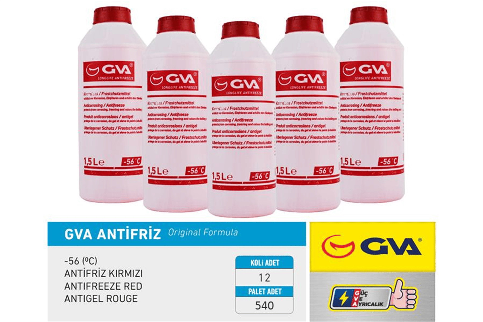 ANTİFRİZ 1.5 LT -56 C KIRMIZI LONG LİFE Koli 12 Ad ORGANIK