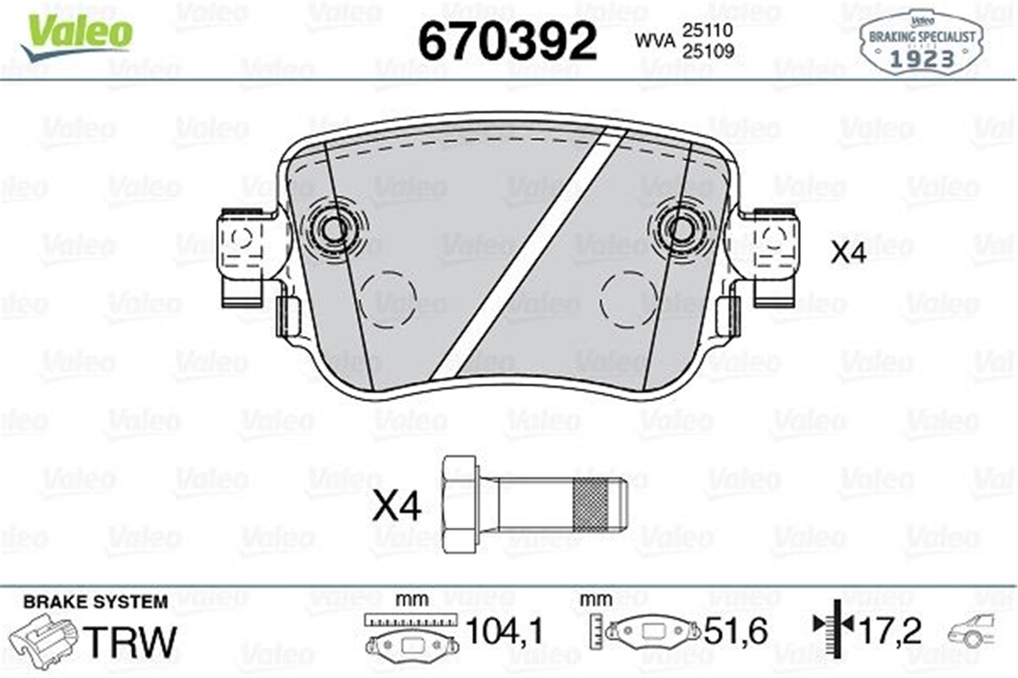 ARKA BALATA VW CADDY IV 2.0TDI 15 > CUUF-DFSF 104.1x17.2x51.6