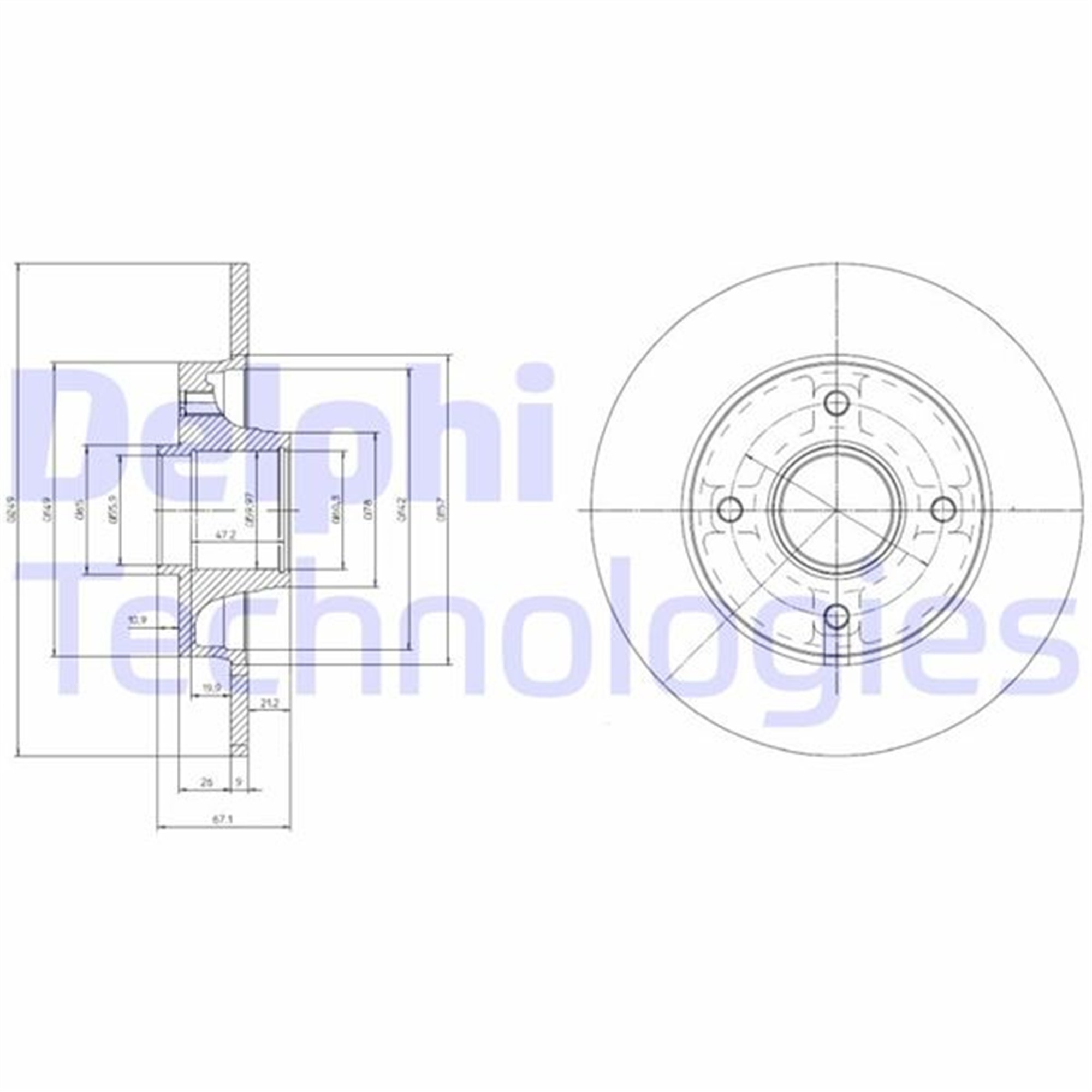 ARKA FREN AYNASI ADET P307-C4 1.4-1.6-2.0 HDİ 05> 249x9x4DL PORYALI