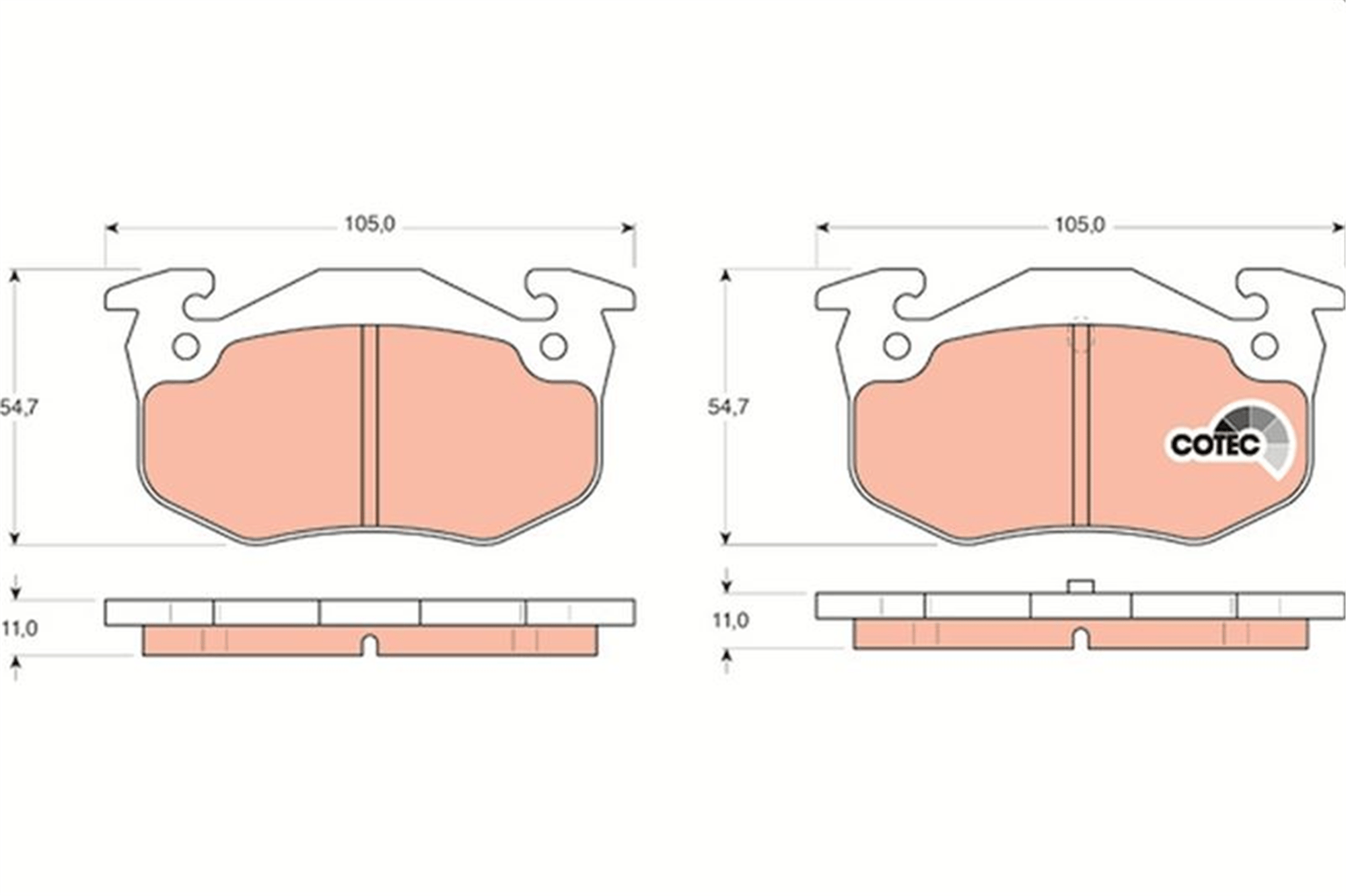 ARKA FREN BALATASI PEUGEOT P106 96>04 P205 87>98 P206 00>09 P306 97>01 P309 89>93 CITROEN SAXO 96>04 XSARA 97>05 ZX 92>97 RENAULT R9-R19- MGN I-CLIO I-II İNCE TİP