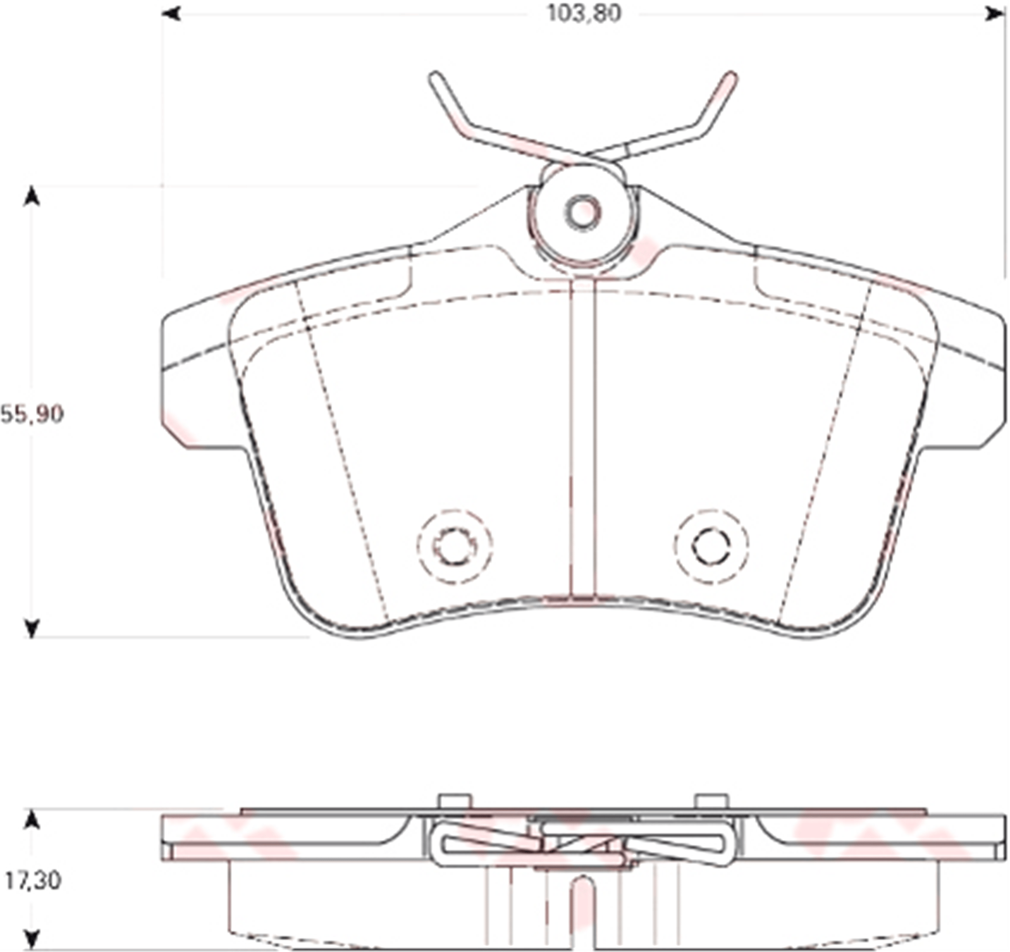 ARKA FREN BALATASI PEUGEOT P3008 09>16 P5008 09>17 P508 10>18 P308 GTI-RZC 10>14 CITROEN C4 09>16 DS4-DS5 11>15