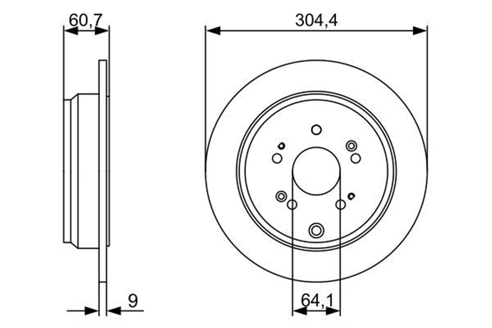 ARKA FREN DİSKİ DOLU TİP HONDA CR-V 2.0L K20 RD8 kasa 05-09 / 2.2L N22A CTDİ DİZEL 06-> / 1.6L İ -DTEC N16A2 RE6 kasa 13 -> 304.5 çap x 5 bijon - Adet disk fiyatıdır