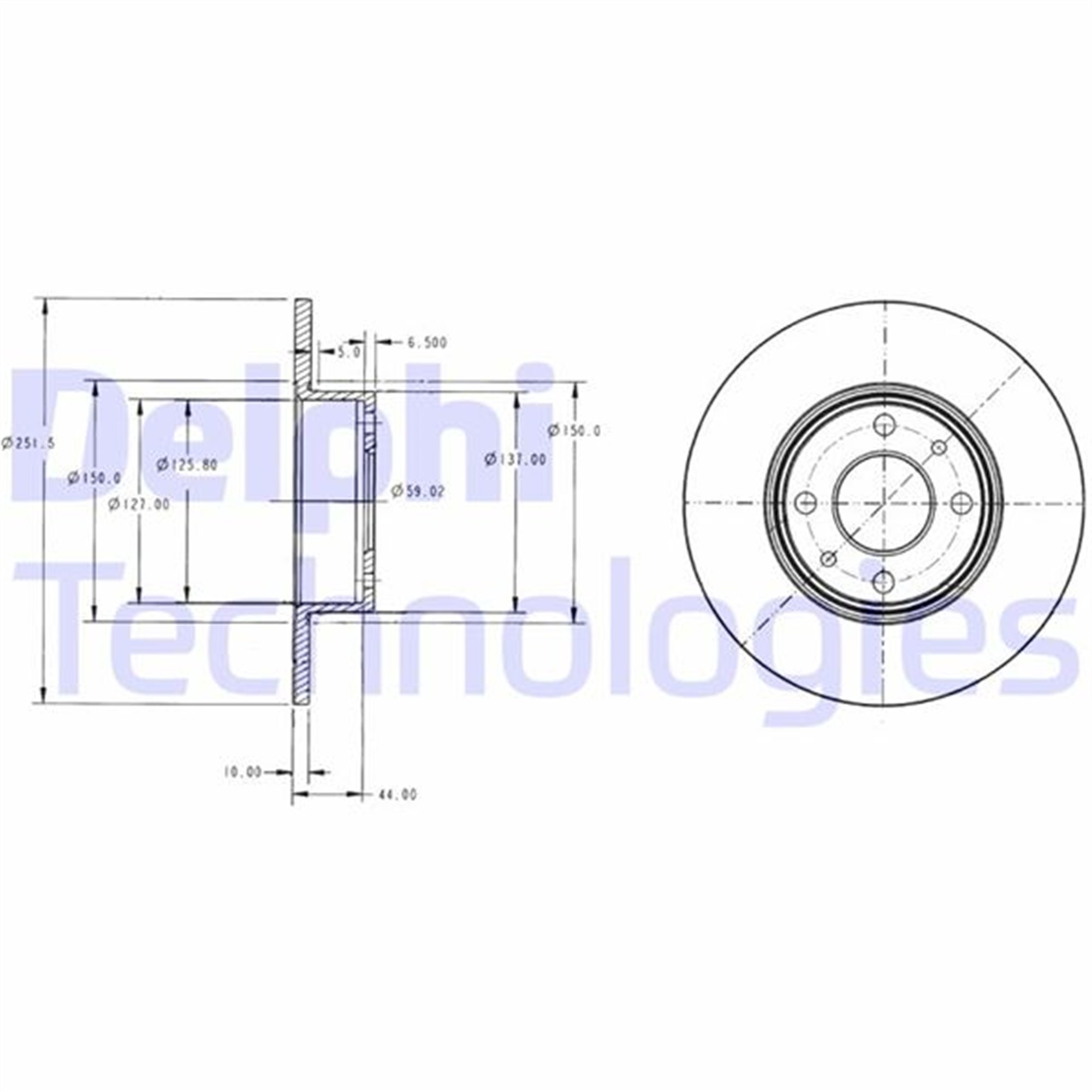 ARKA FREN DISKI FIAT BRAVO II 07> STILO 01> LINEA 07> ALFA ROMEO MITO 08> LANCIA DELTA II 08> 251.5x10x4DL