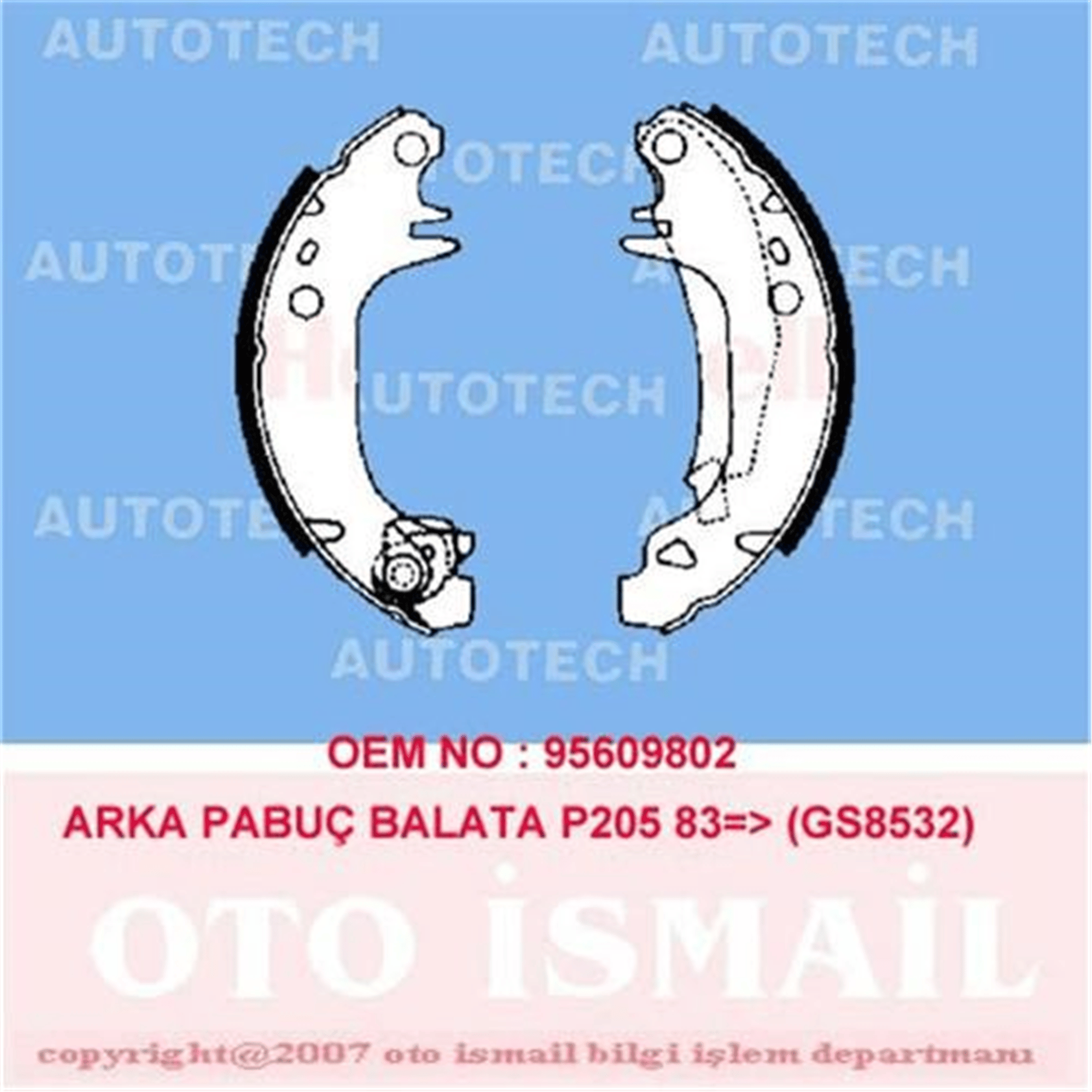 ARKA PABUÇ BALATA CITROEN VISA 1.6GTİ 1.7D 180x32 GS8532