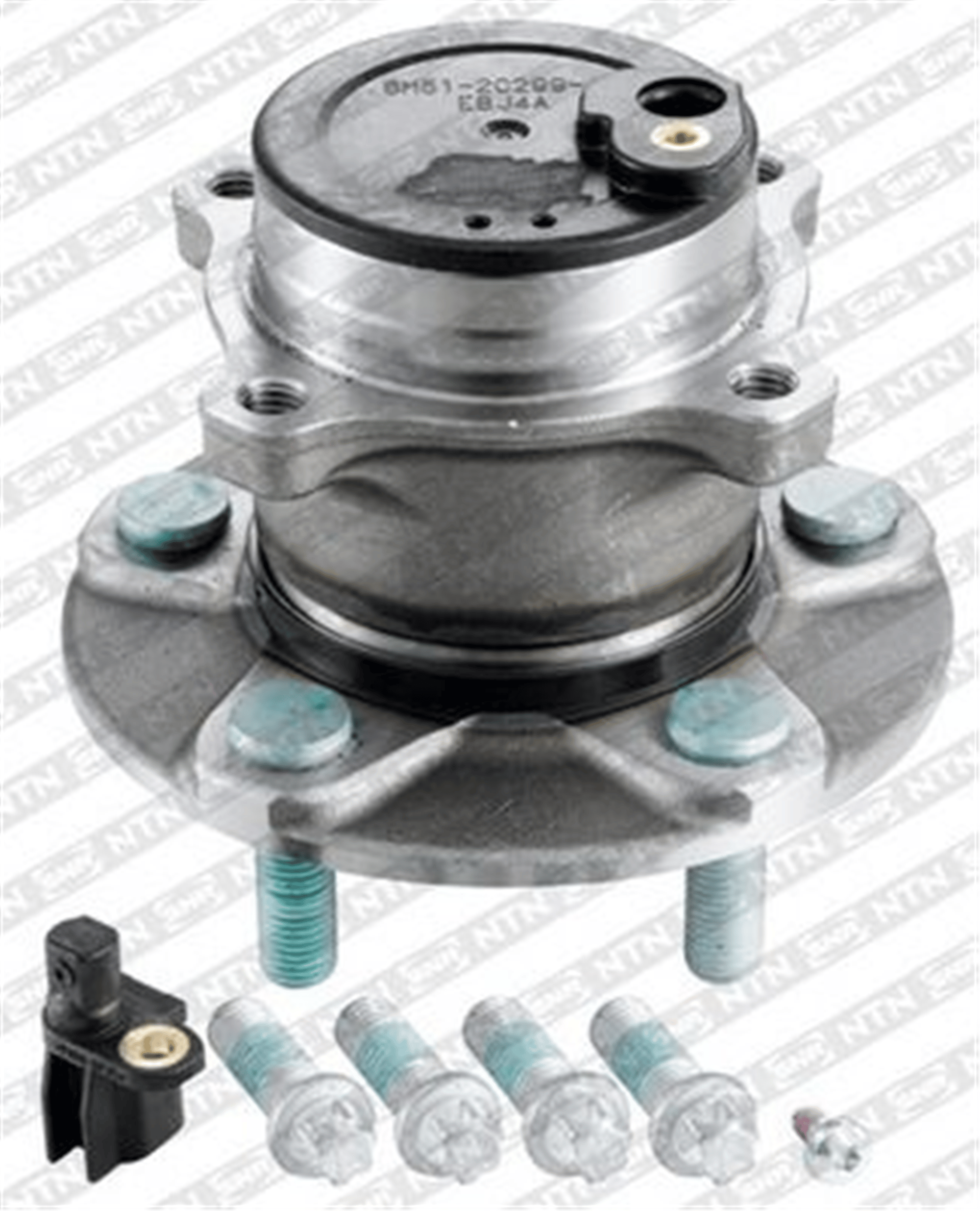 ARKA TEKER PORYASI RULMANLI FOCUS C-MAX 07>11 -FOCUS II 04>11 ABS Lİ 5 BİJON SENSOR DAHIL CIVATALI