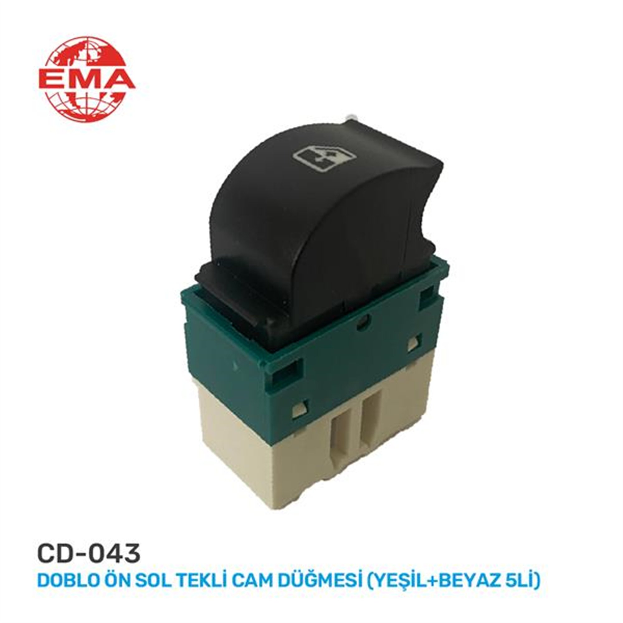CAM AÇMA ANAHTARI DOBLO ÖN SOL TEKLİ YEŞİL-BEYAZ 5 FİŞLİ