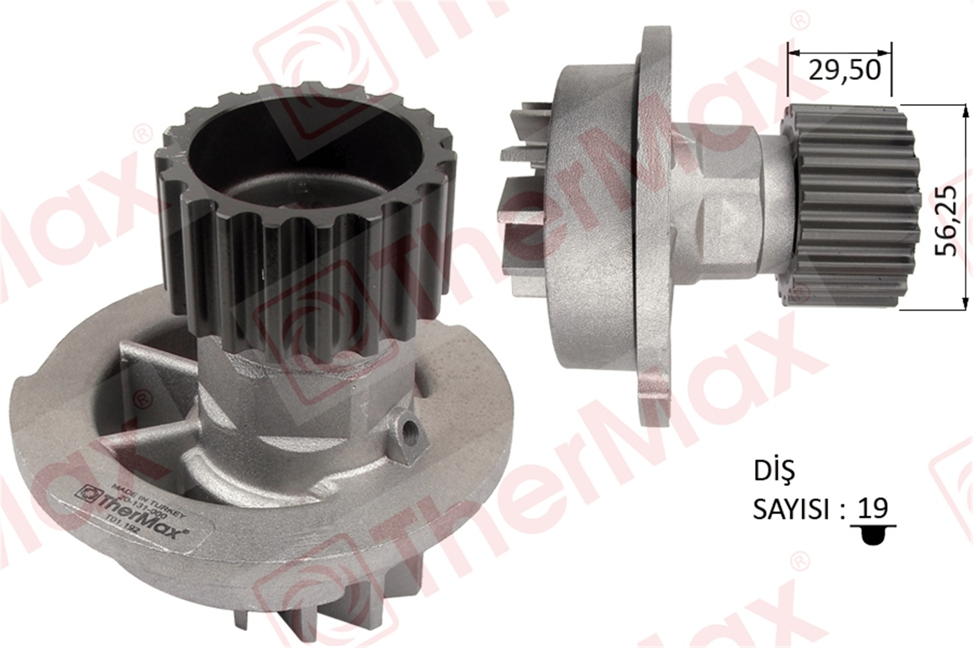 DEVİRDAİM SU POMPASI CHEVROLET AVEO KALOS 1.4L F14D T200 T250 T255 06-> / LACETTI 1.4L 1.6L KLAN 05-> / DAEWOO NUBIRA 1.6L A16DM 16v KLAJ 97-02