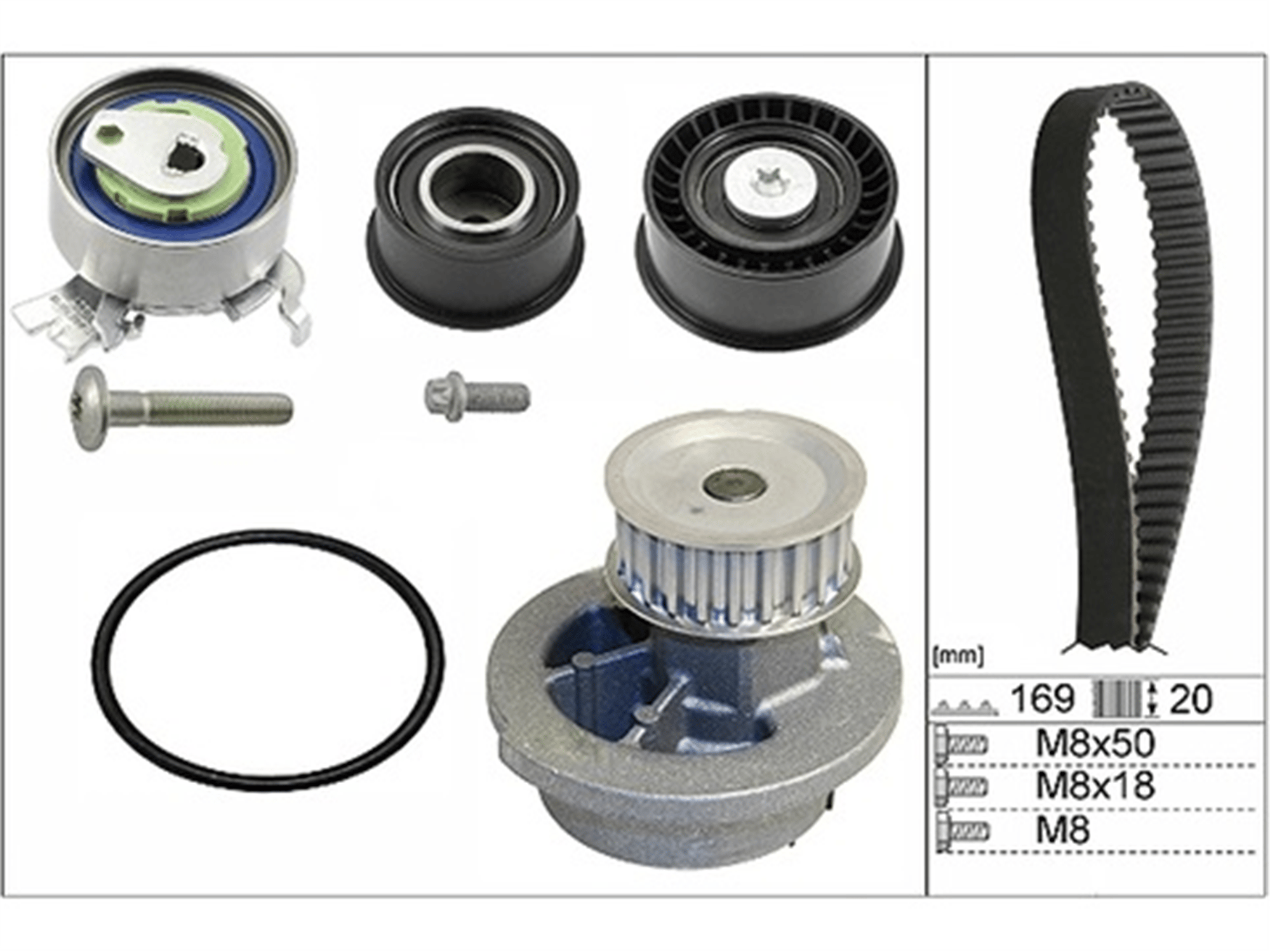 DEVİRDAİMLİ EKSANTRİK GERGİ KİTİ ASTRA F-CORSA B-VECTRA B 1.4i-1.6i-1.8i 16V X14XE-X16XEL-X18XE 1334066-9192797-90444079