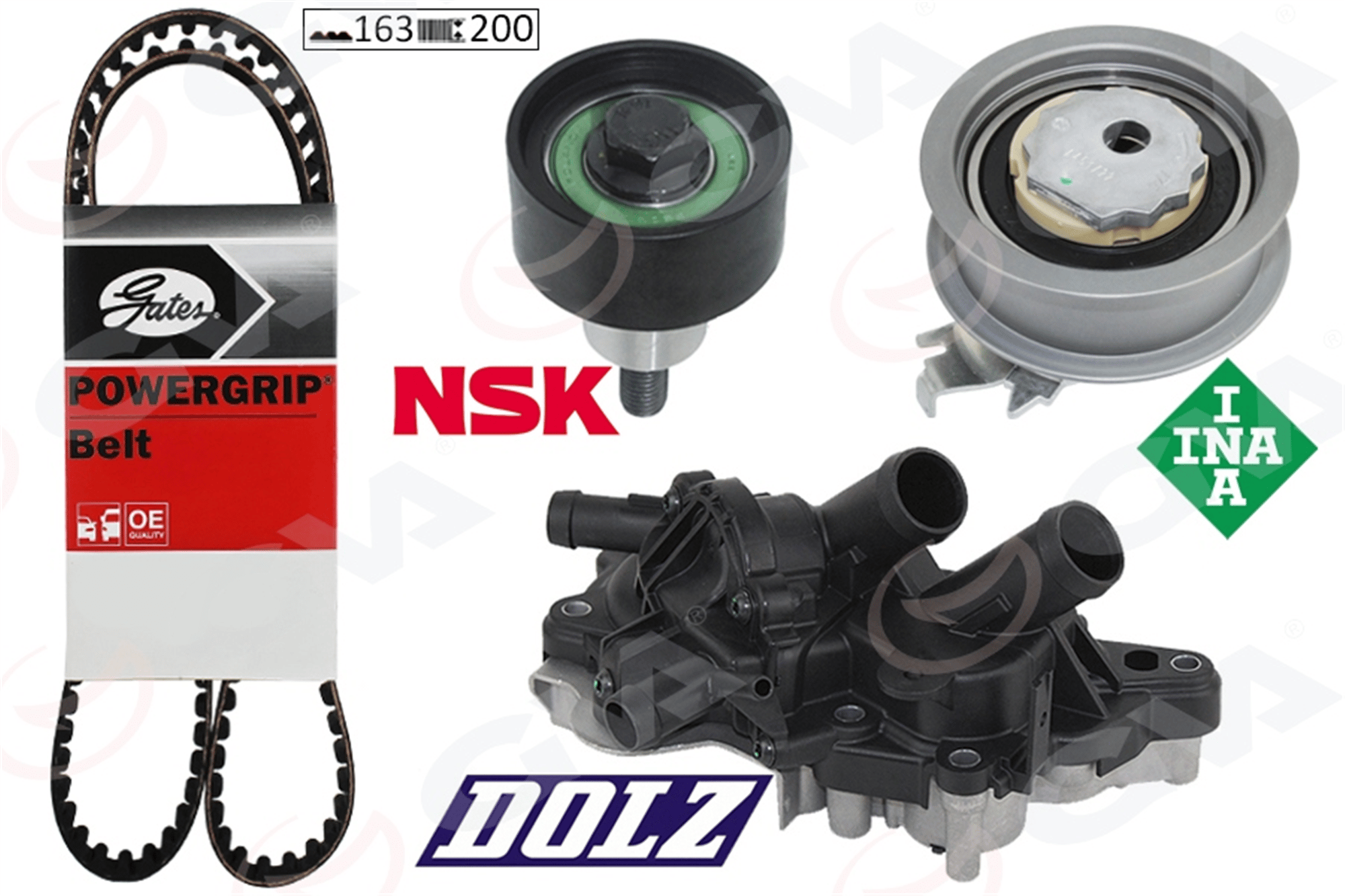 DEVİRDAİMLİ EKSANTRİK GERGİ KİTİ POLO-GOLF7-PASSAT-A3-LEON 1.2 TSI-1.4 TSI 13> 5 ÇIKIŞLI CJZA-CJZB- CYVA-CYVB 163 DİŞ