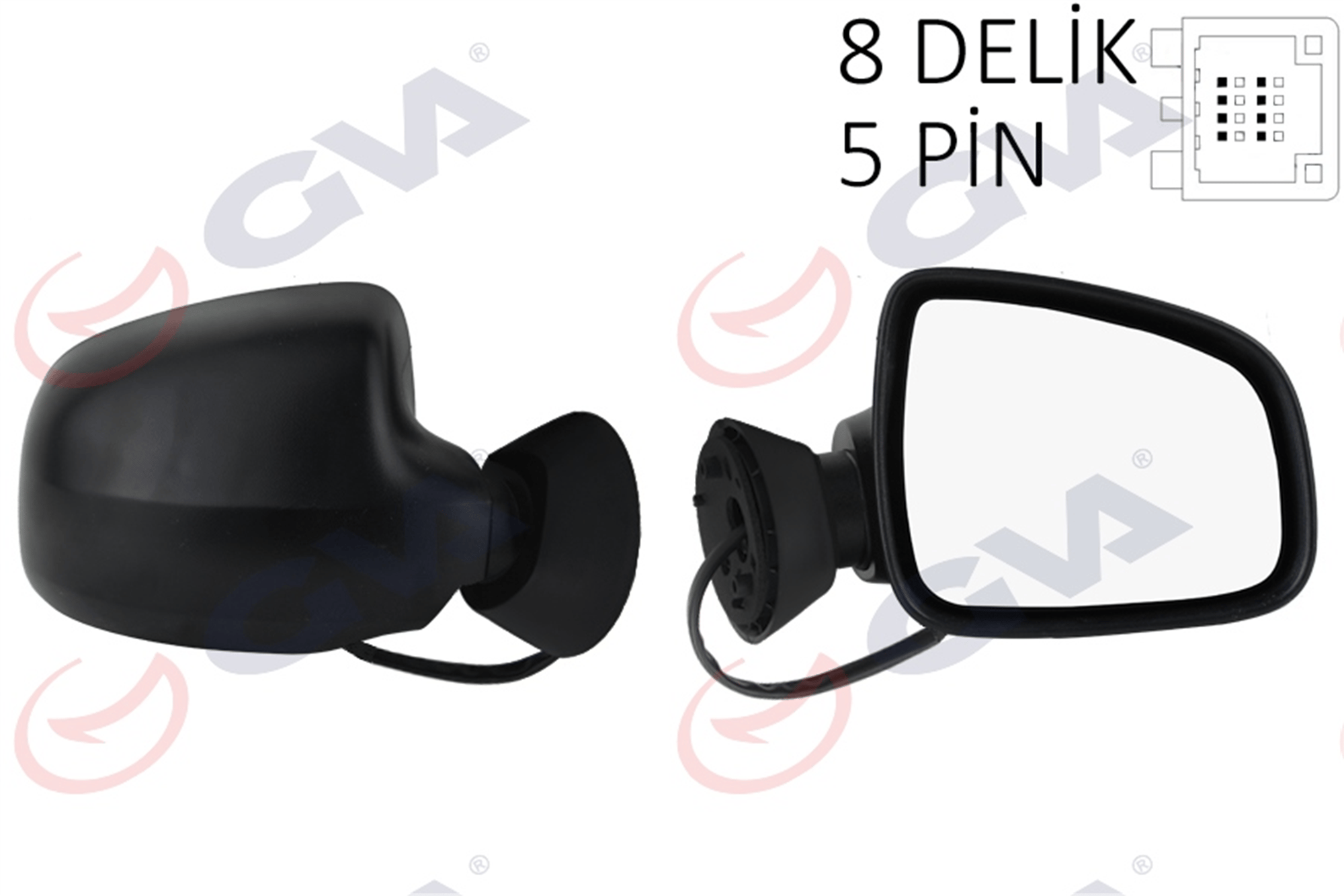 DIŞ DİKİZ AYNASI SAĞ LOGAN SW-MCV 08> ELEKTRİKLİ ISITMALI KONVEKS 5 FİŞ VM-6801EHR