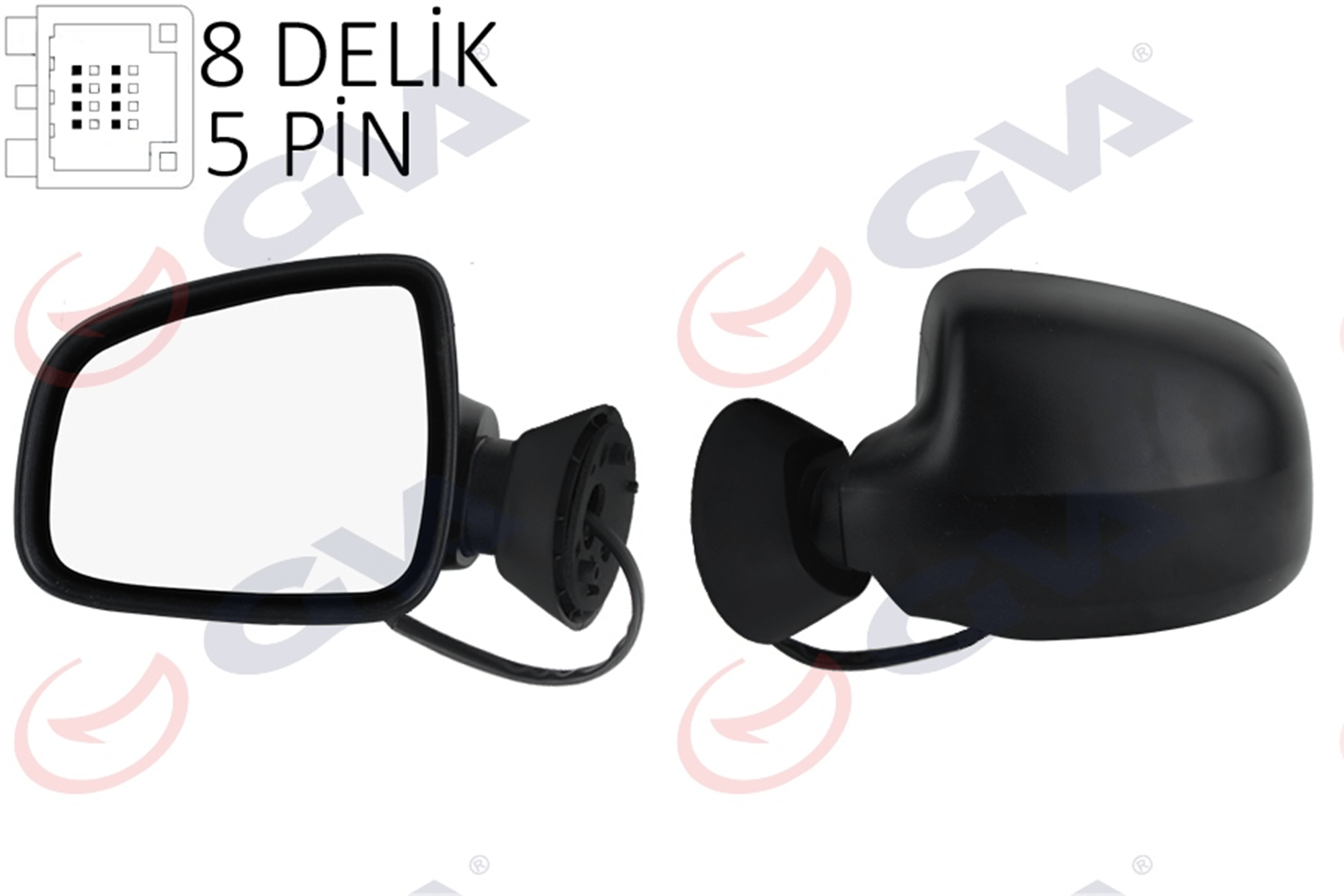 DIŞ DİKİZ AYNASI SOL LOGAN SW-MCV 08> ELEKTRİKLİ ISITMALI KONVEKS 5 FİŞ VM-6801EHL