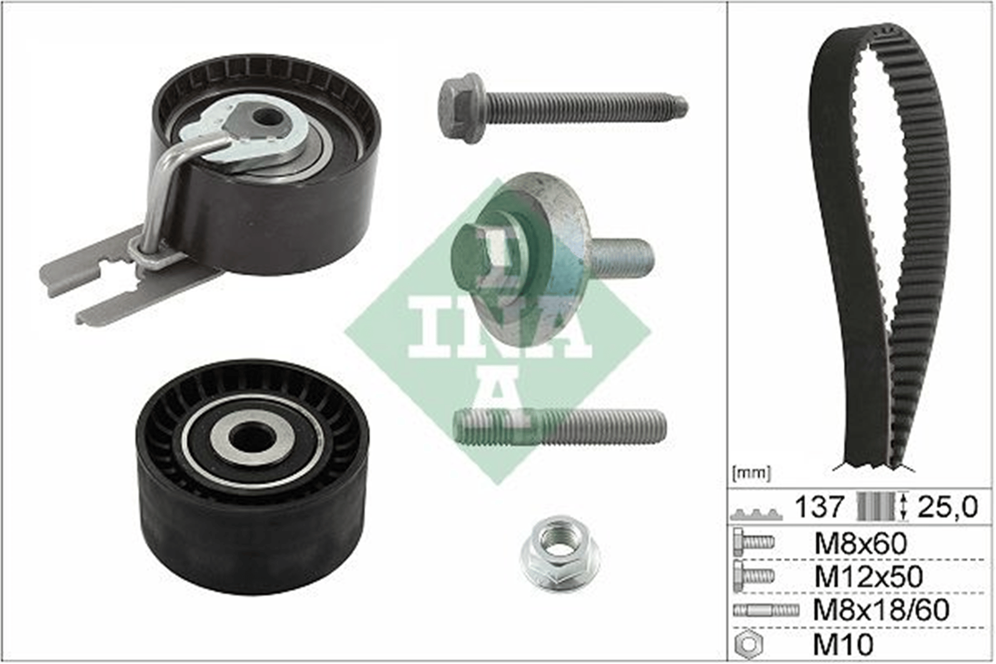 EKSANTRİK GERGİ KİTİ P206-P207-P307-P308-P407-P3008-EXPERT-PARTNER-BERLINGO-JUMPY-C2-C3-C4-C5- XSARA-FOCUS II-FIESTA V-VI VOLVO S40-C30-V50-FIAT SCUDO EURO4 1.6 HDI-TDCİ