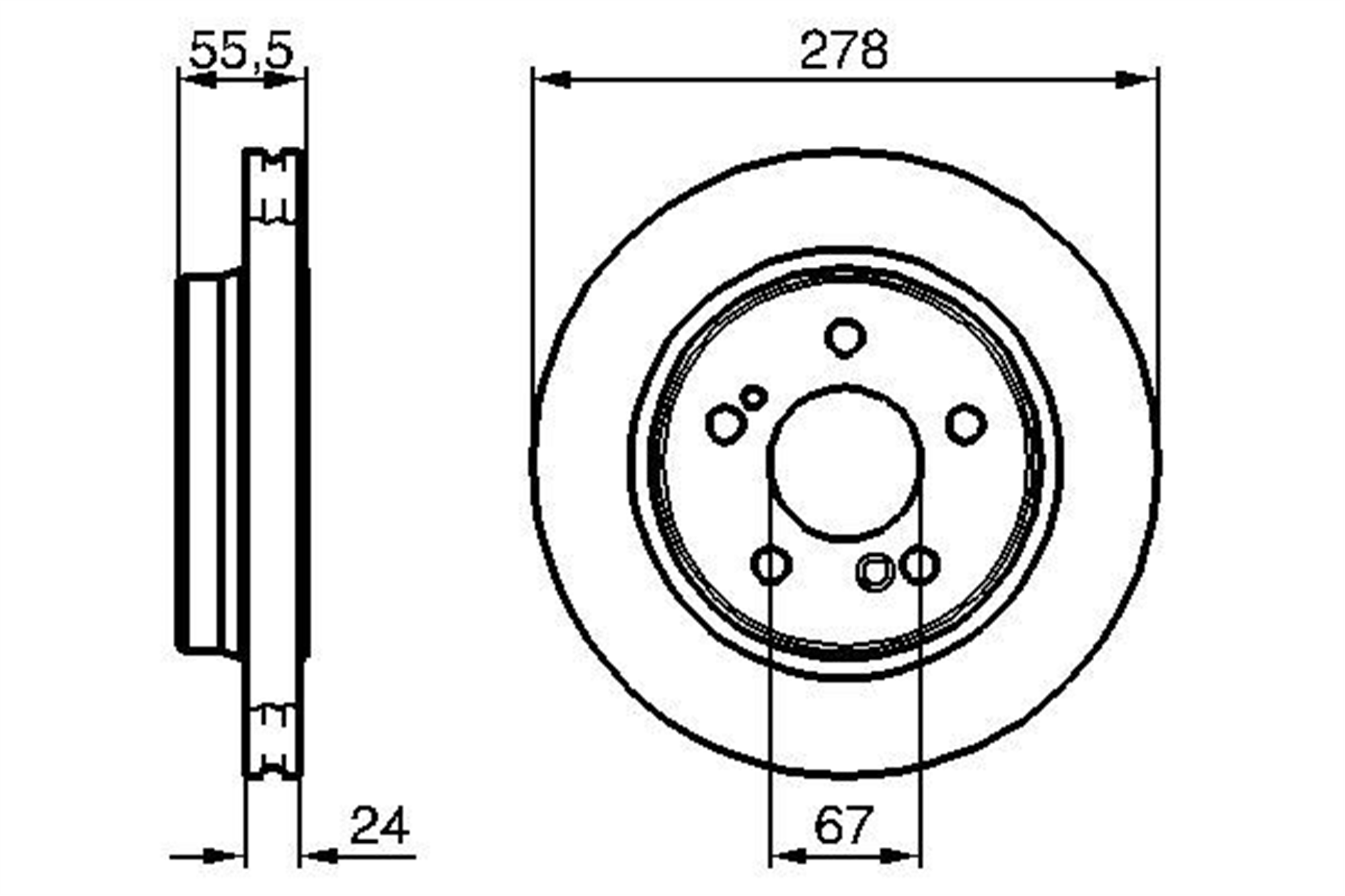 FREN DISKI ARKA MERCEDES W202 W203 CL203 S203 C208 C209 A208 A209 W210 R170