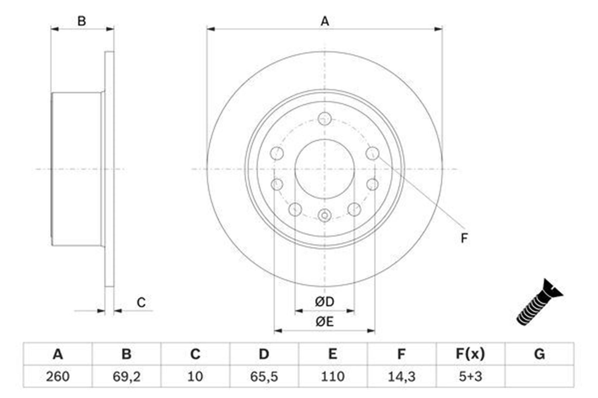 FREN DİSKİ. ARKA. 260 / 10-8 MM . YÜKSEK KARBON ALAŞIMLI