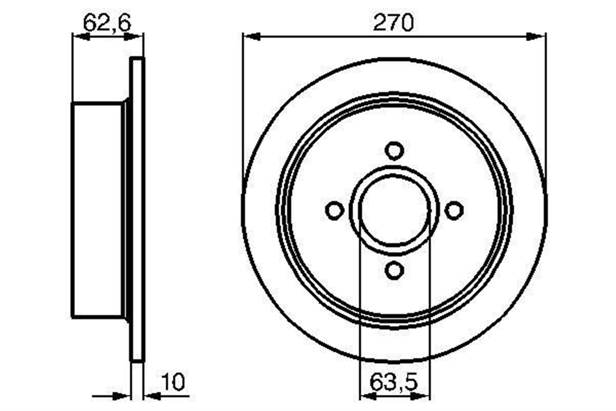 FREN DİSKİ. ARKA. 270 /10-8.6 MM
