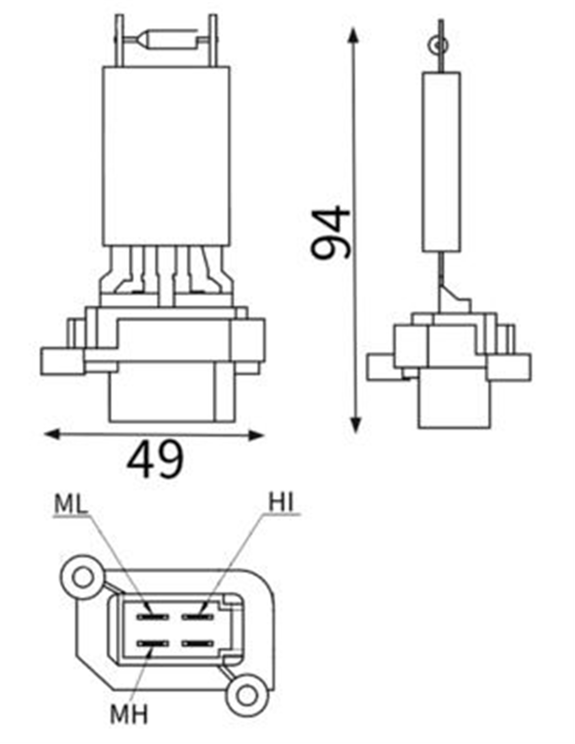 KALORIFER REZISTANSI TRANSIT T15 2.5TD 94 00 V184 2.0TDCI / 2.4TDCI 01 06 V347 V348 2.2TDCI 2.4 TDC