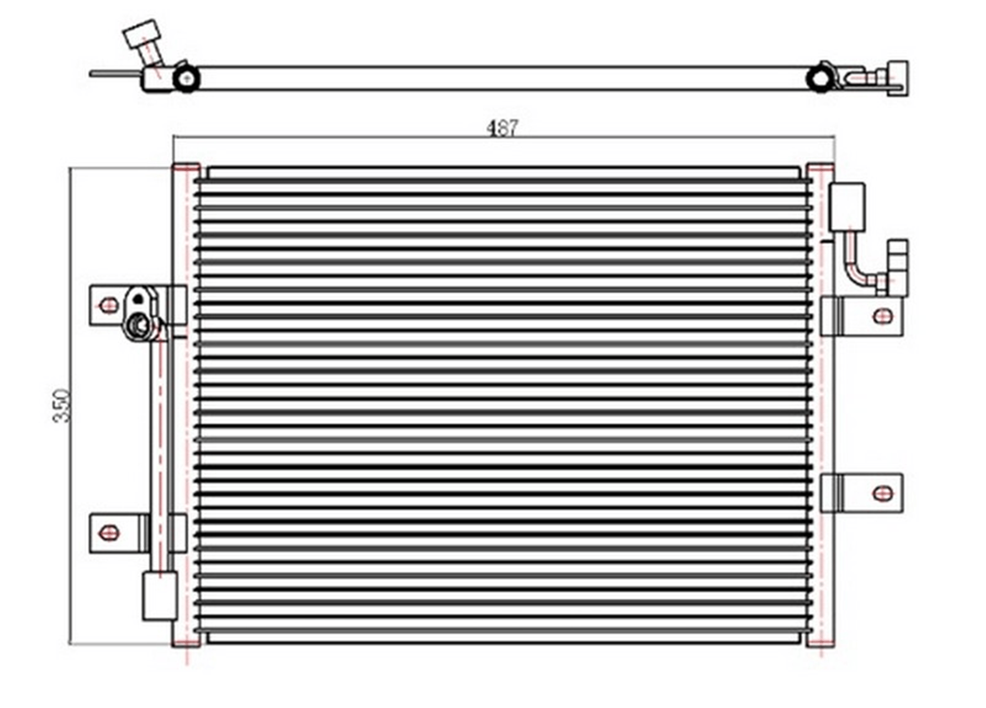 KLİMA KONDENSERİ ALBEA 1.3JTD 450x350x16