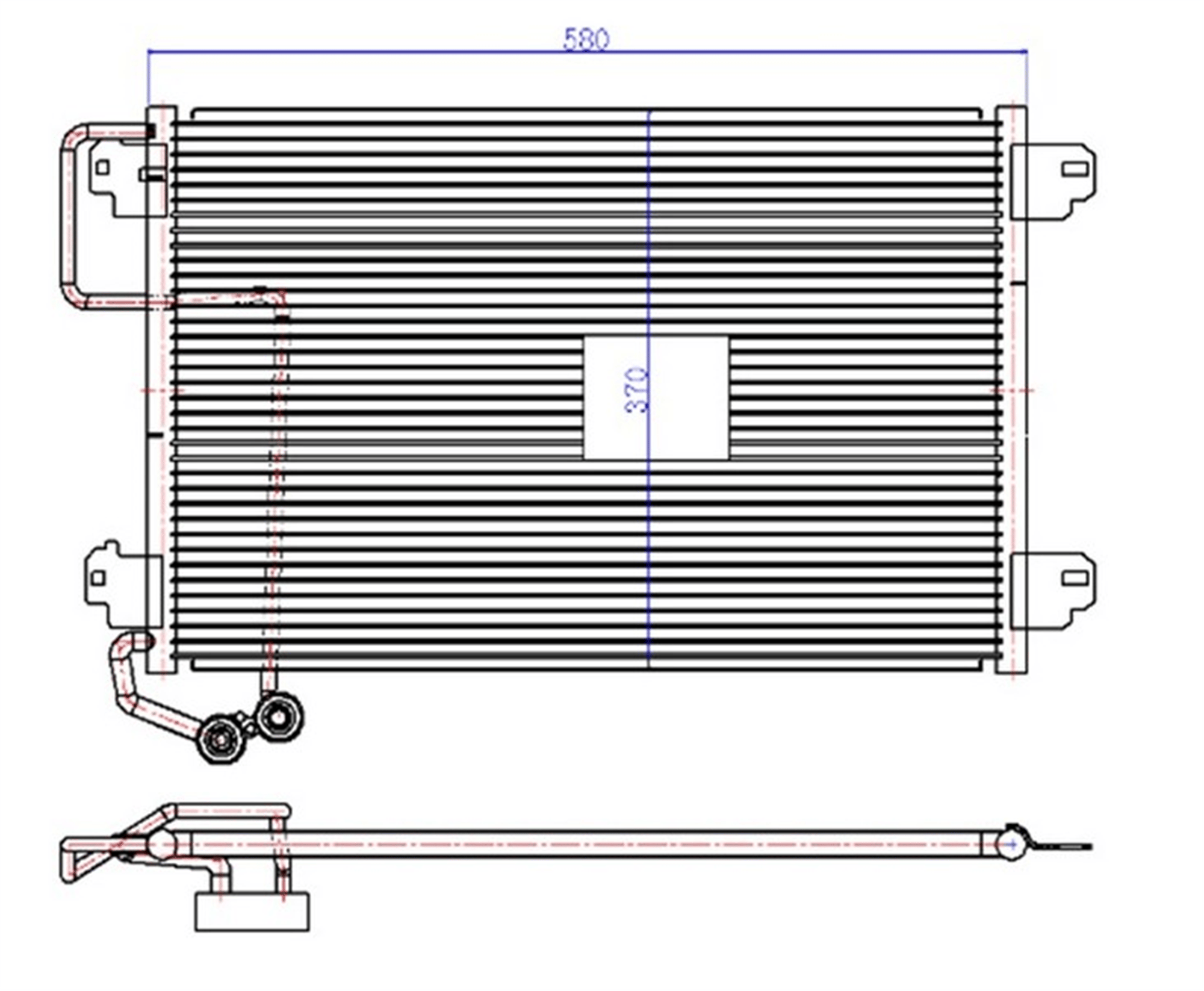 KLİMA KONDENSERİ SCENIC I 99-03 1.4 16V-2.0 16V-1.9DCI F9Q.7.34 538x381x16