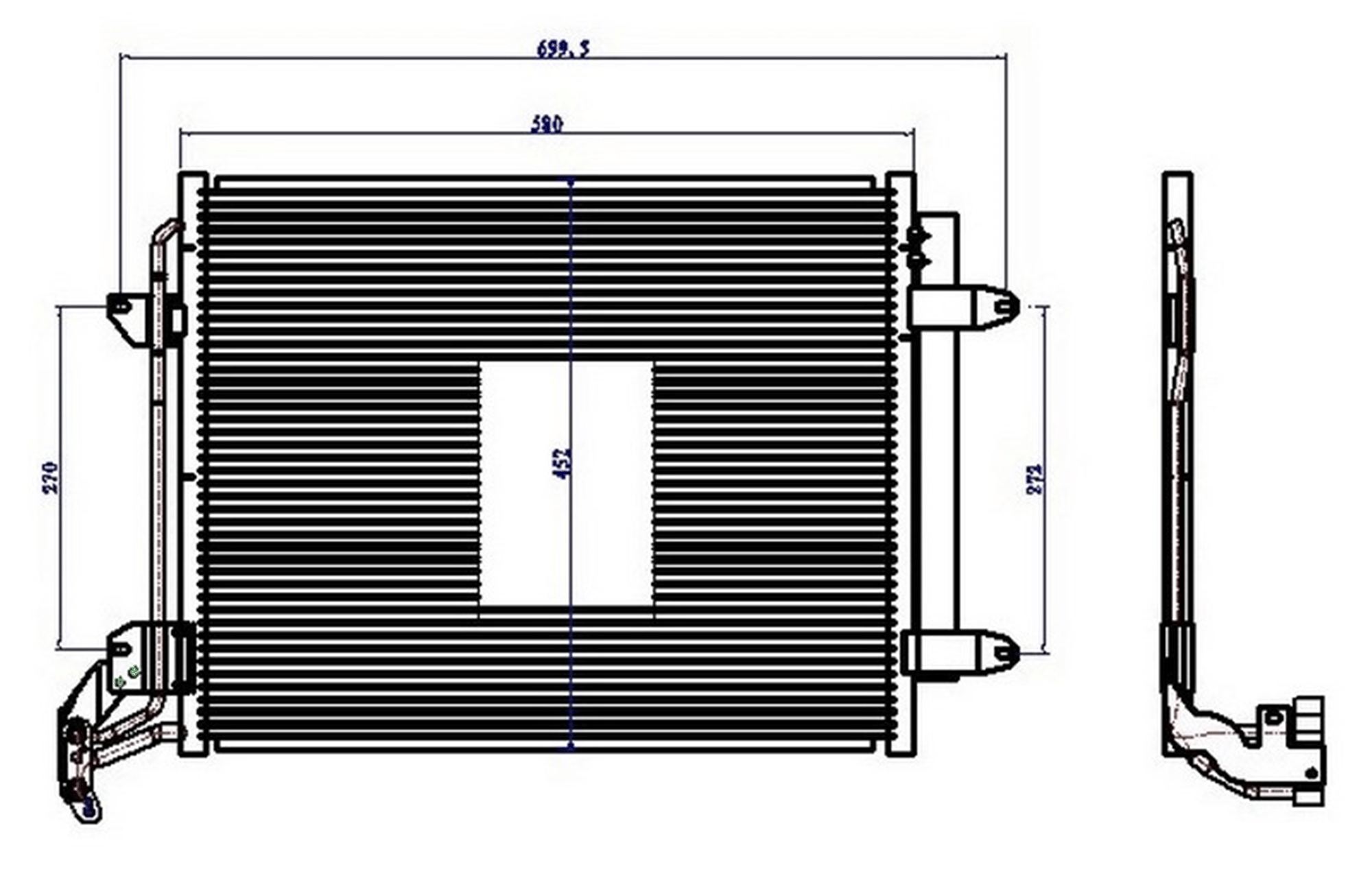 KLİMA KONDENSERİ VW TİGUAN 07 > 580X450X16 OTO.-MEK.