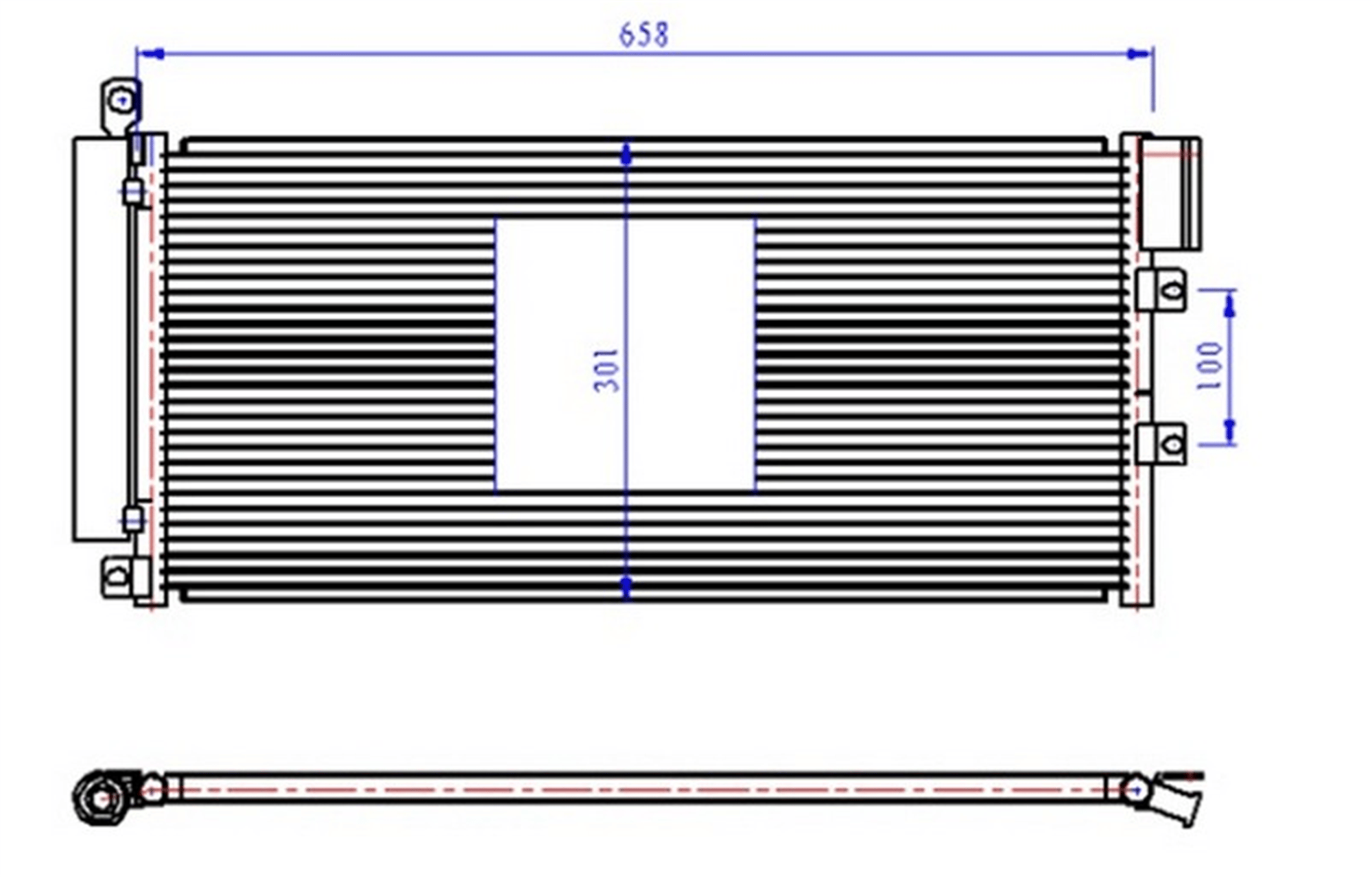 KLİMA RADYATÖRÜ FIAT LİNEA 07> 1.3 JTD 628x305x12 1 SIRA ALB SİSTEM