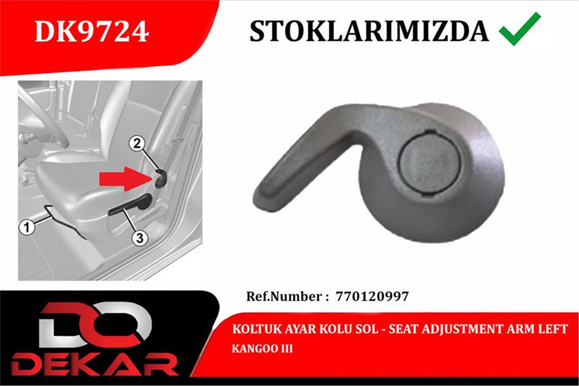 KOLTUK AYAR KOLU L KANGOO III