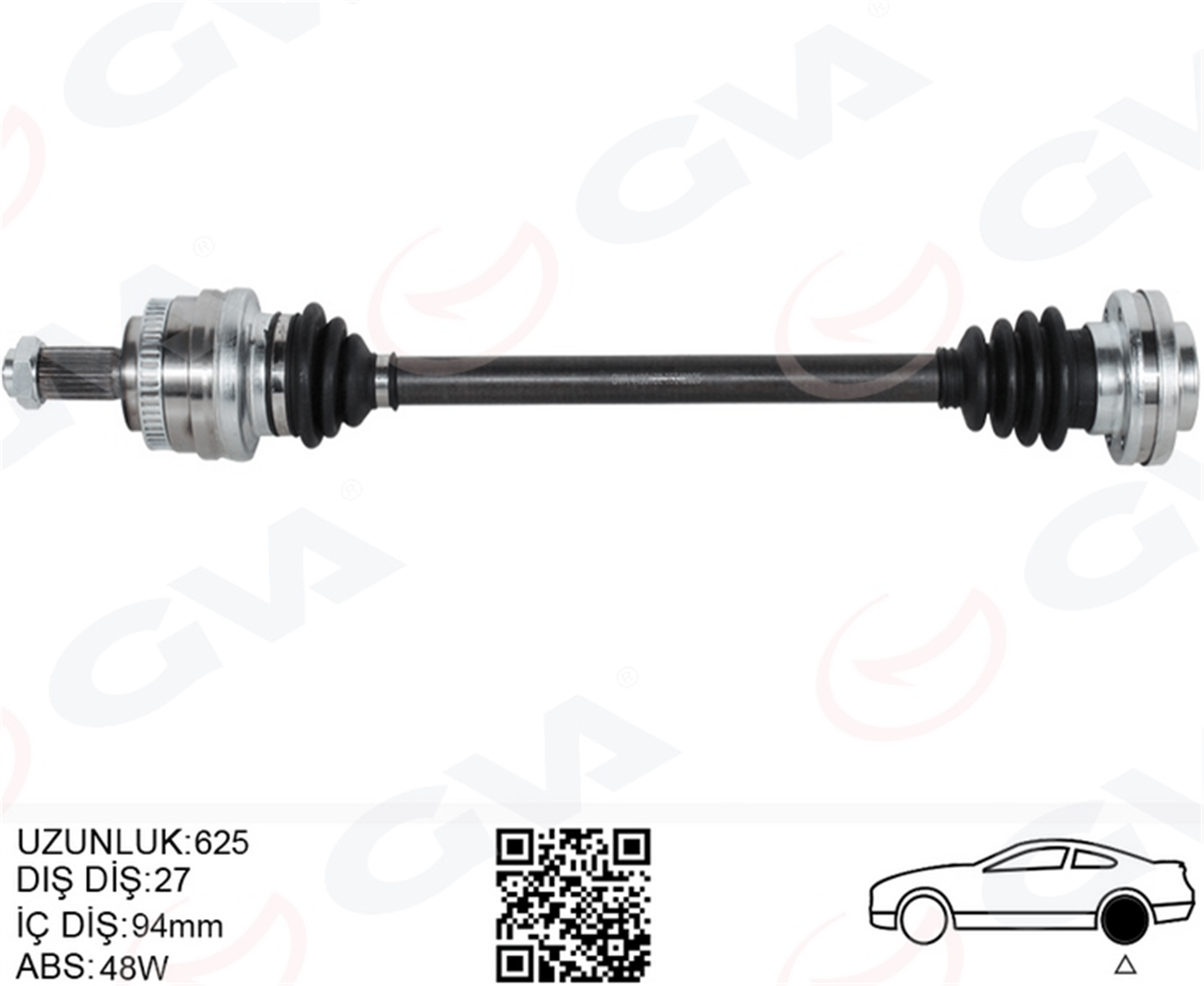 KOMPLE AKS ARKA SOL BMW E46 E36 ARKA SAG SOL 625MM