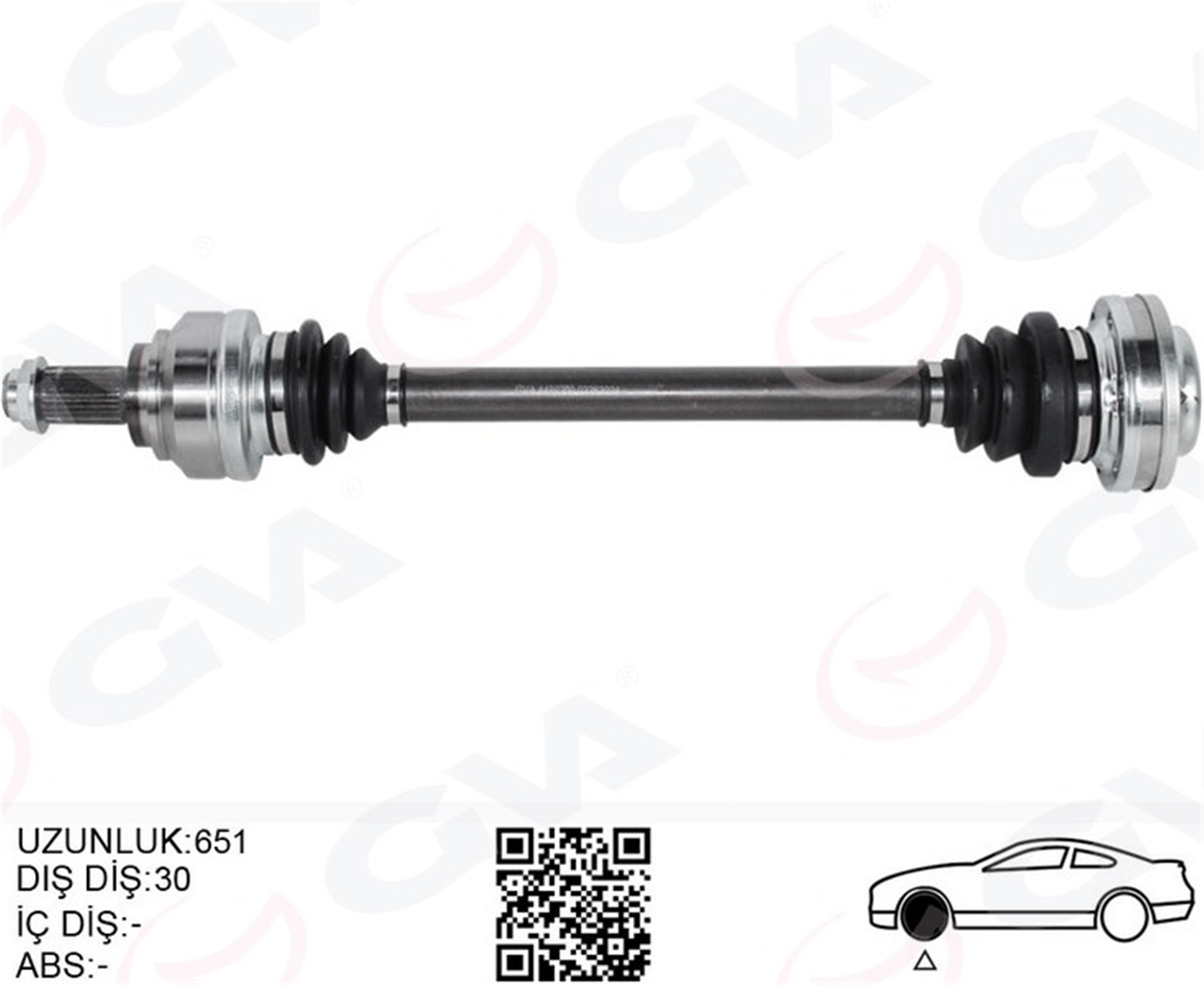 KOMPLE AKS SAĞ/SOL BMW E60 E63 E64 E65 E66 E87 E90 E92 E93 E81 E82 651MM DİŞ 30