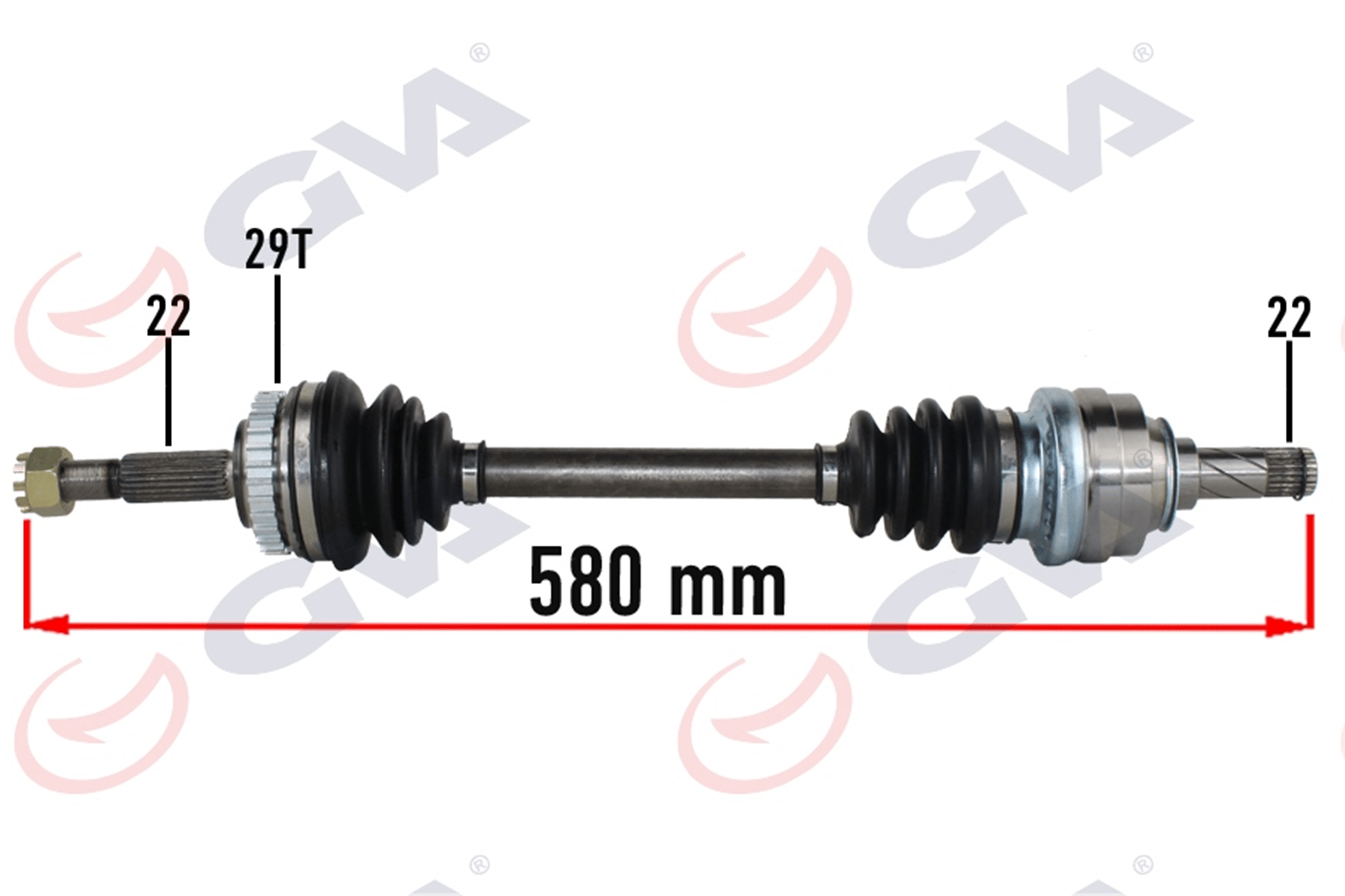 KOMPLE AKS SOL OPEL-MERIVA A 1.6 03-10 ABS Lİ 29 DİŞ 580mm