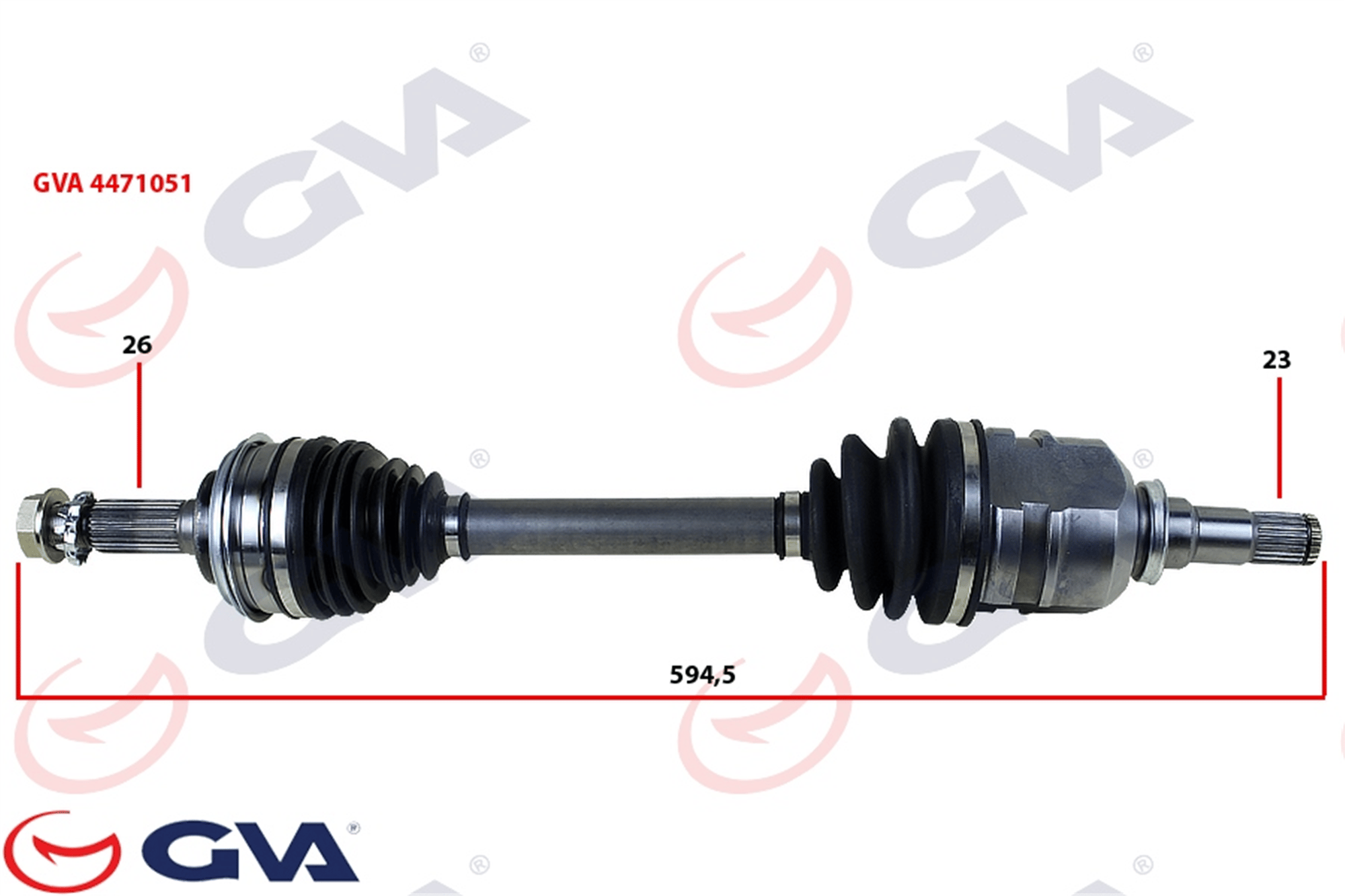 KOMPLE AKS SOL TOYOTA COROLLA 1.6L 4A-FE AE101 AE111 92-00 / 1.3L 2E EE100 EE111 94-00 ABS SİZ ARAÇLAR İÇİN 26X23 KOMPLE BOY 599.5MM