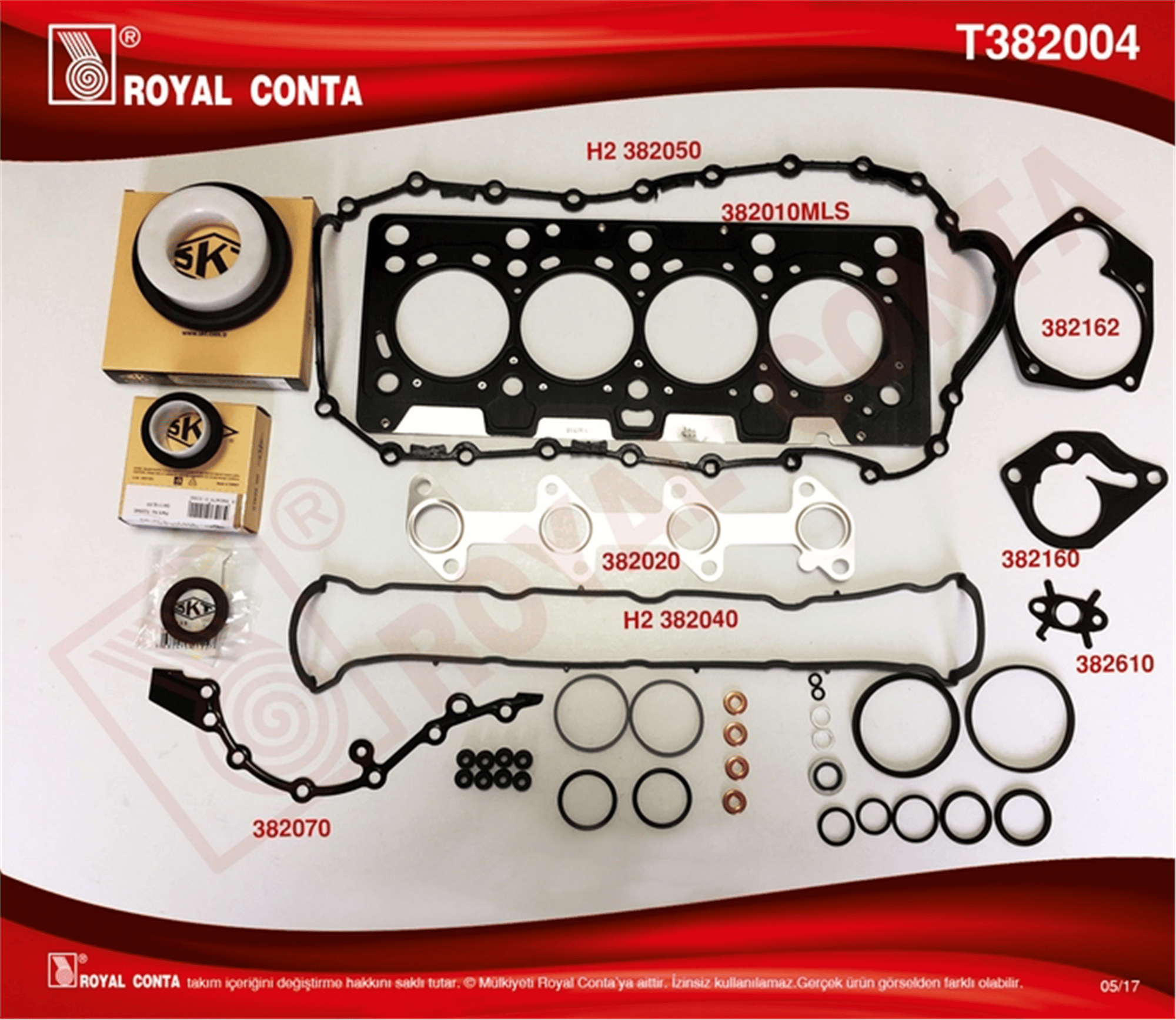 MOTOR TAKIM CONTA SKT KEÇELİ/SUB.LASTİKLİ CLIO-MGN 1.5 DCİ