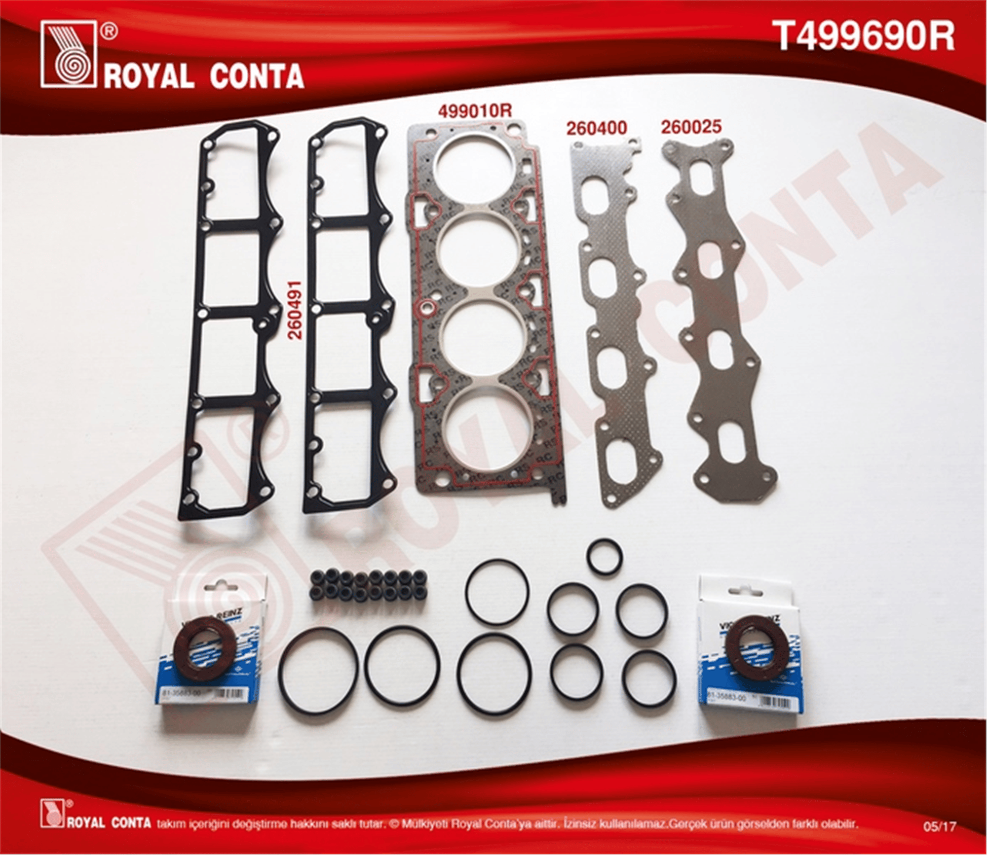 MOTOR TAKIM CONTASI REINZ KEÇE SUB.LAS DOBLO-PALIO-ALBEA 1.6 01> 182.B6.000/MT.NO:505169 A KADAR