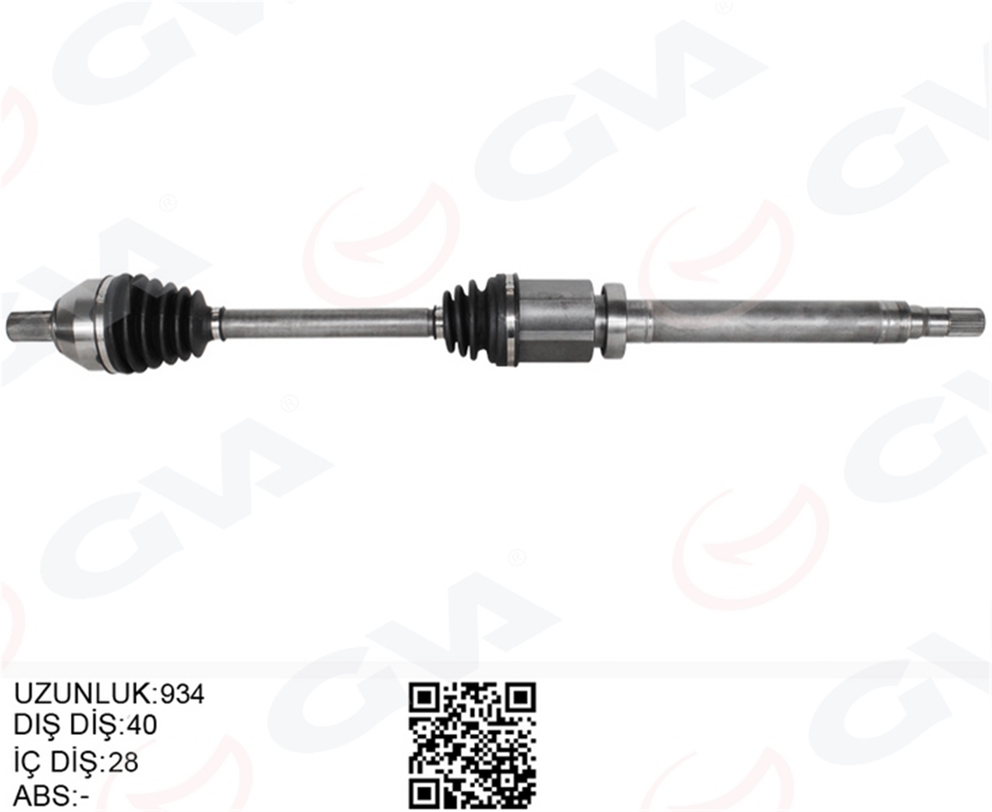 ÖN AKS KOMPLE SAĞ SAG S60 II VOLVO 1.6 D2 10>15 S80 II 1.6D 10> V60 VOLVO 1.6 10>15 V70 III VOLVO 1.6 D2 07>15 6 VİTESLİ OTOMATİK ŞANZIMAN İÇİN UZUNLUK 934mm 57 TEKER TARAFLİ DİS 40
