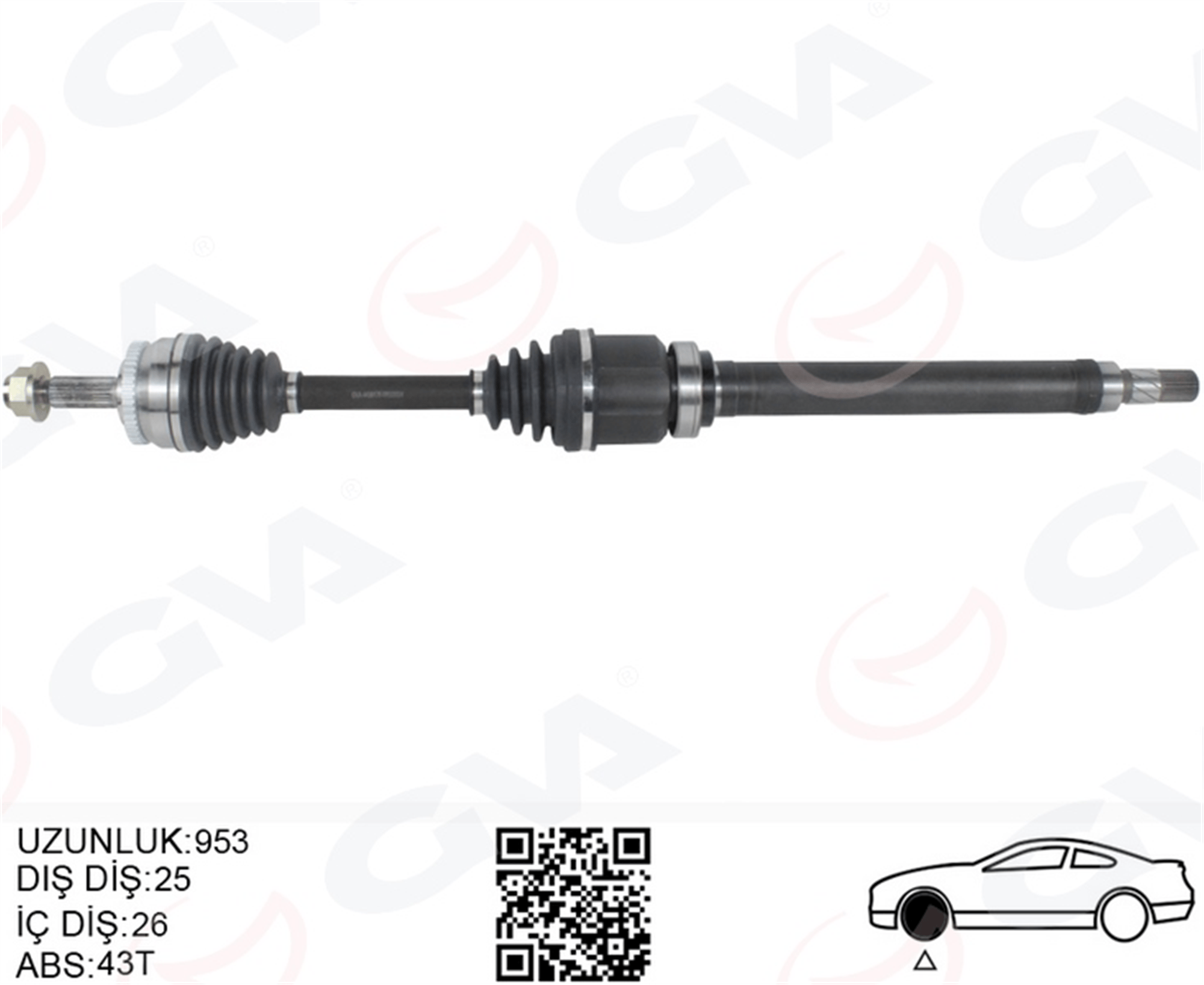 ÖN AKS KOMPLE SAG VOLVO S40 I V40 I 1.8-2.0 97>04