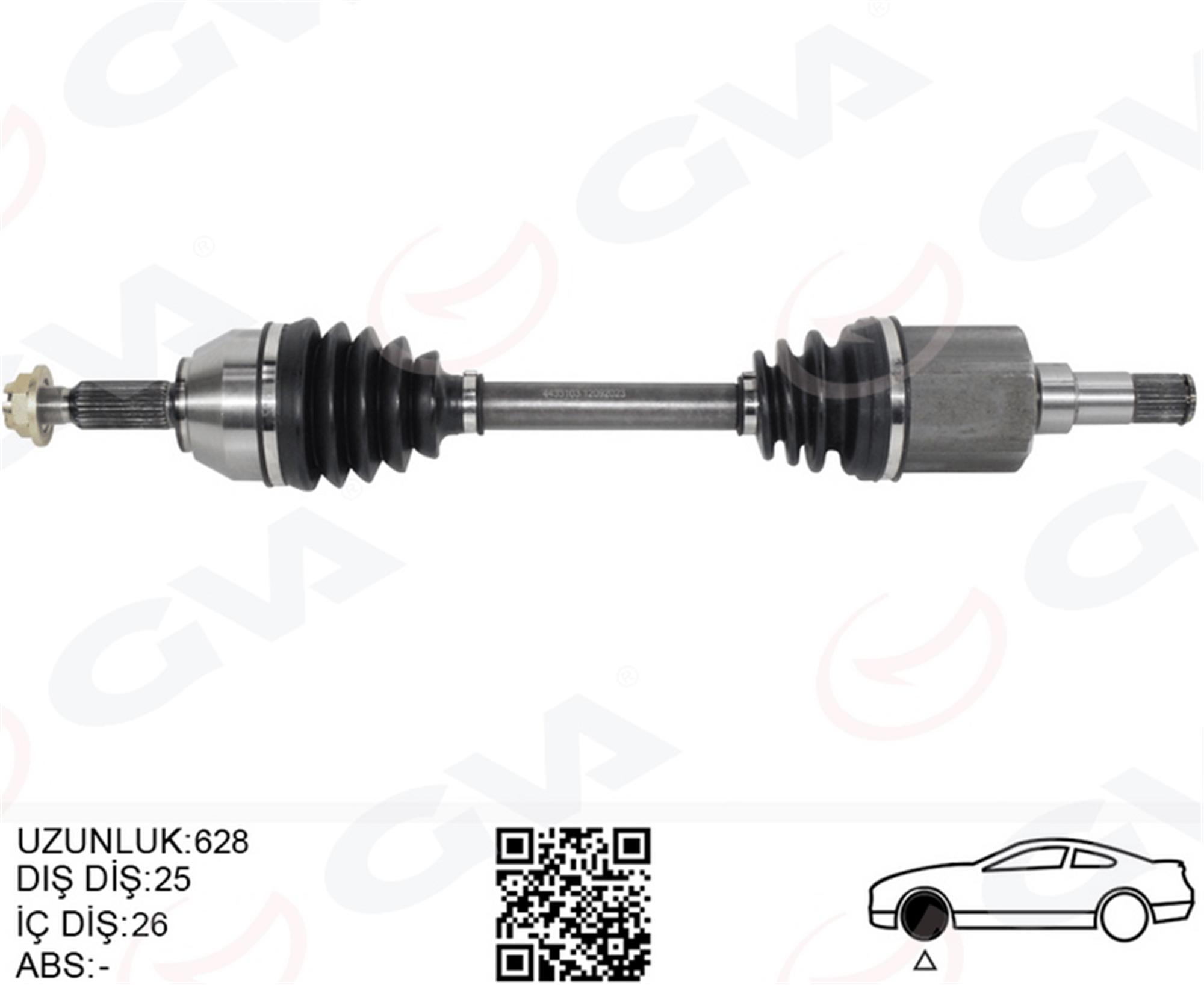 ON AKS KOMPLE SOL TRANSIT CONNECT 1.8 TDCI 02>14 75 -90-110PS 628mm