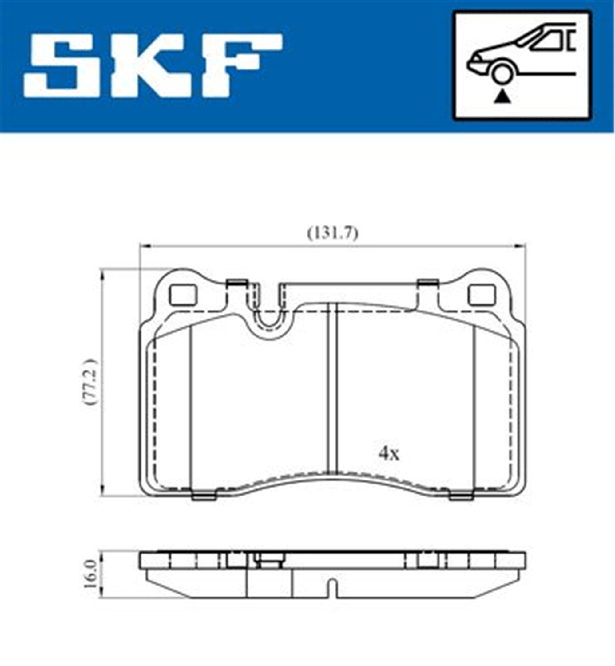 ÖN BALATA TOUAREG 3.0 V6 TDI-3.2 V6-3.6 V6 FSI 05>AUDI TT 09> RANGEROVER III SPORT 05 > 0986TB2931