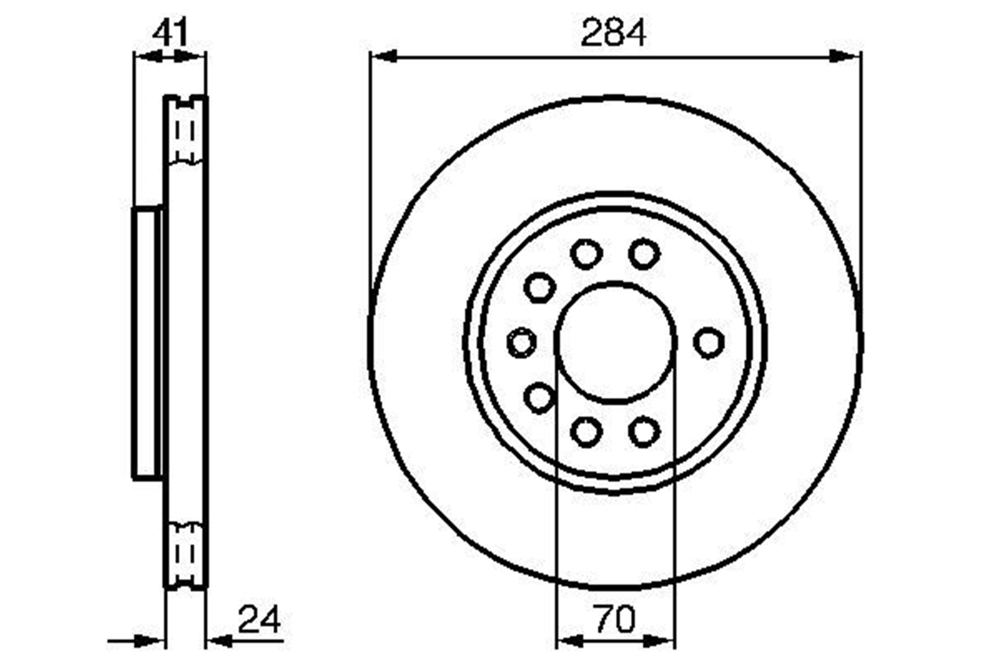 ÖN FREN AYNASI CALIBRA 93-97 VECTRA A-SAAB 900 93-98 2.0-2.3-2.5 284x24x7DLxHAVALI