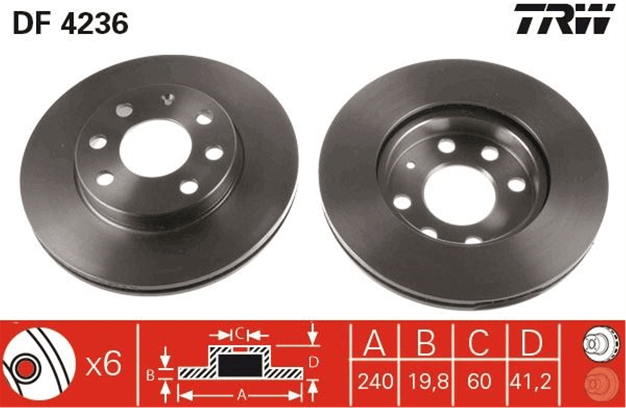 ÖN FREN AYNASI CORSA C 1.0-1.2 16V 01>11 ABS Lİ 240x20x4DLxHAVALI