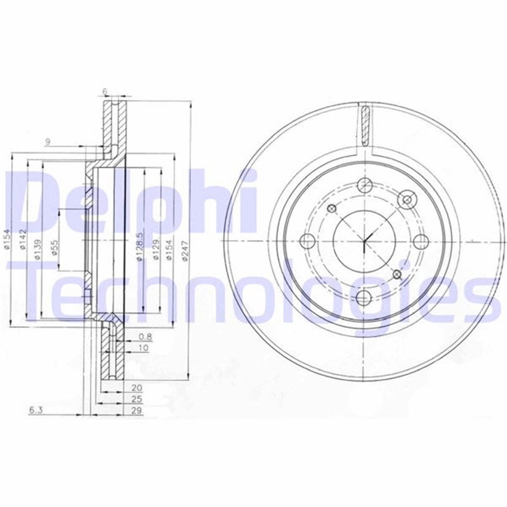 ÖN FREN AYNASI P107 1.0-1.4HDI 06/05>C1 1.0 1.4HDİ 05>TOYOTA AYGO 1.0 1.4HDİ 05> 247x20x4DLxHAVALI