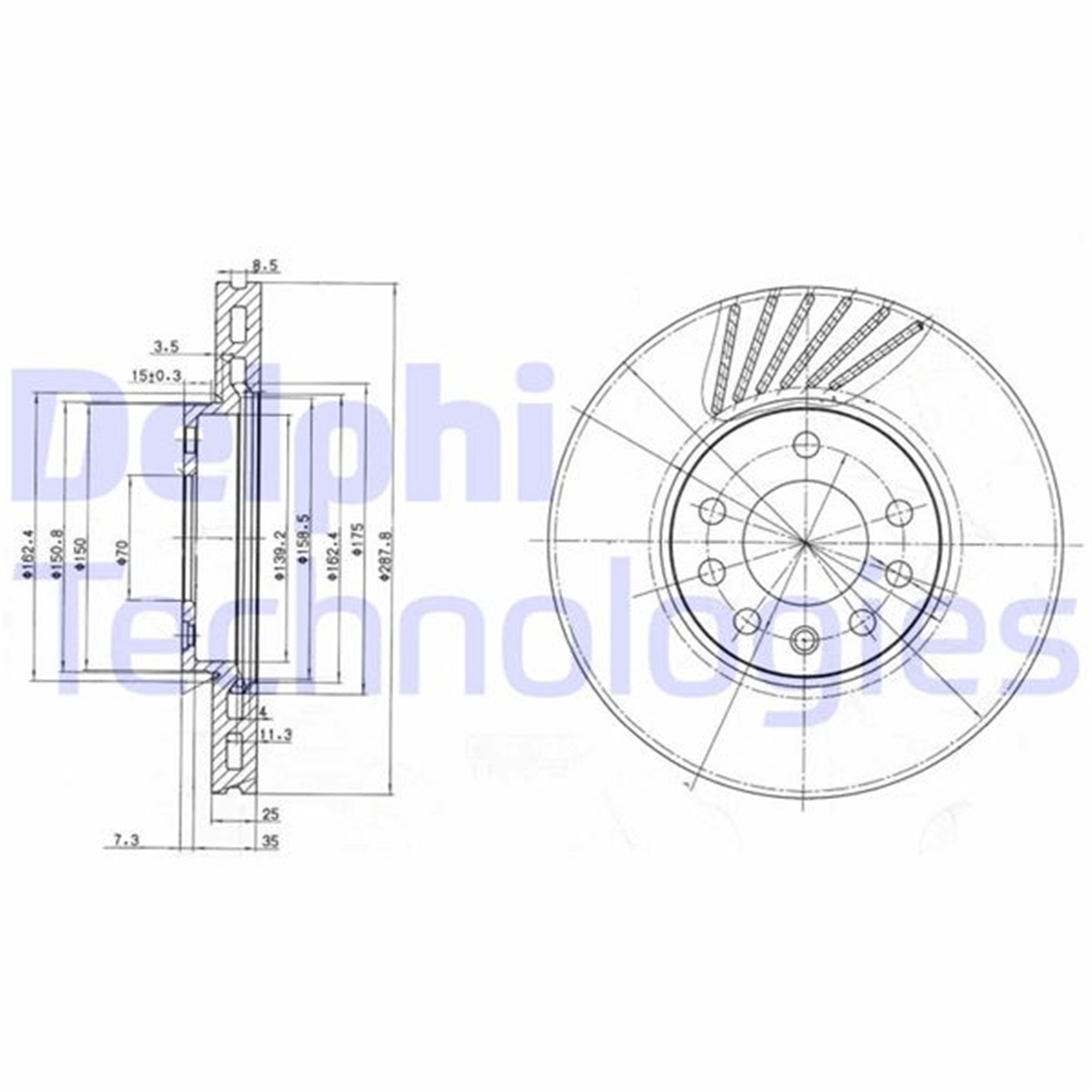 ÖN FREN AYNASI VECTRA B 96 > 02 SAAB 9-2/9-3 93>03 288x25x7DLxHAVALI 32025723-569357-93182306