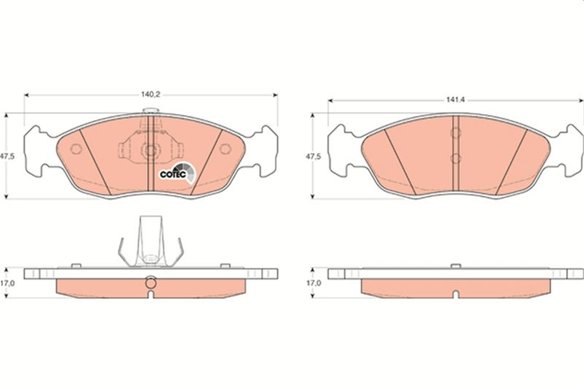 ÖN FREN BALATASI FİŞSİZ PEUGEOT P106 93>04 P205 87>90 P306 93-01 CITROEN XSARA 97>05 SAXO 96>0 3 247mm