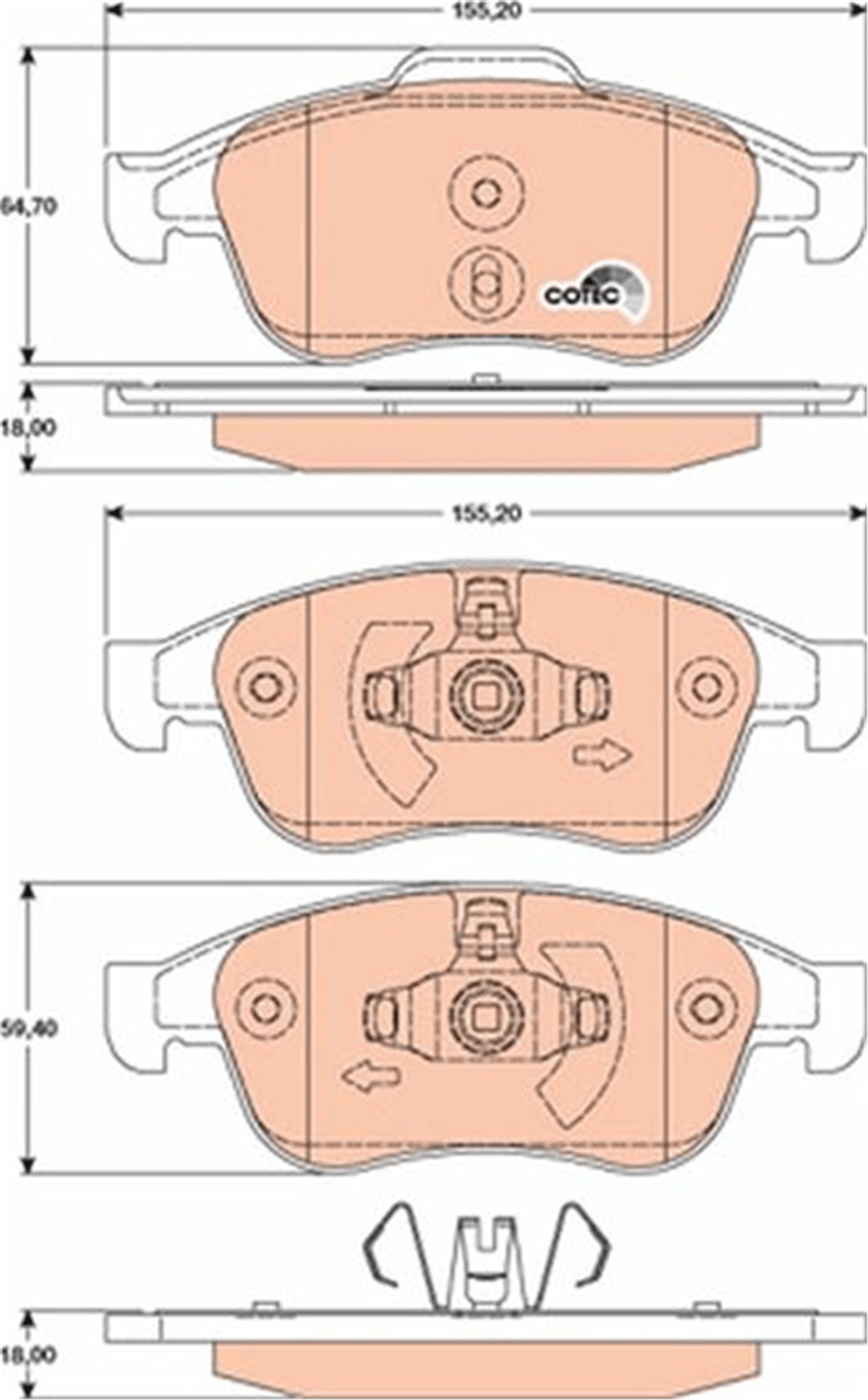 ÖN FREN BALATASI MEGANE III 09> SCENIC III 09>FLUENCE 10>DUSTER 10> LODGY 12> CAPTUR I 13>1.5 DCI 1.6 16V