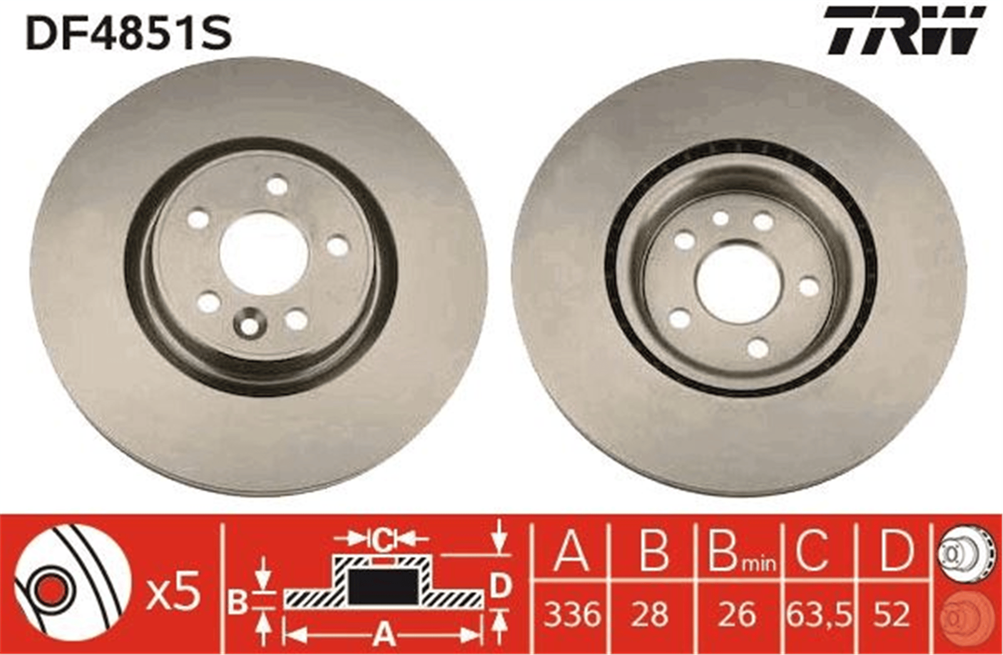 ON FREN DISK AYNASI HAVALI VOLVO S60 II 10>15 S80 II 06> V60 I 11>15 V70 III 07>15 XC70 II 09>15 336cm CAP