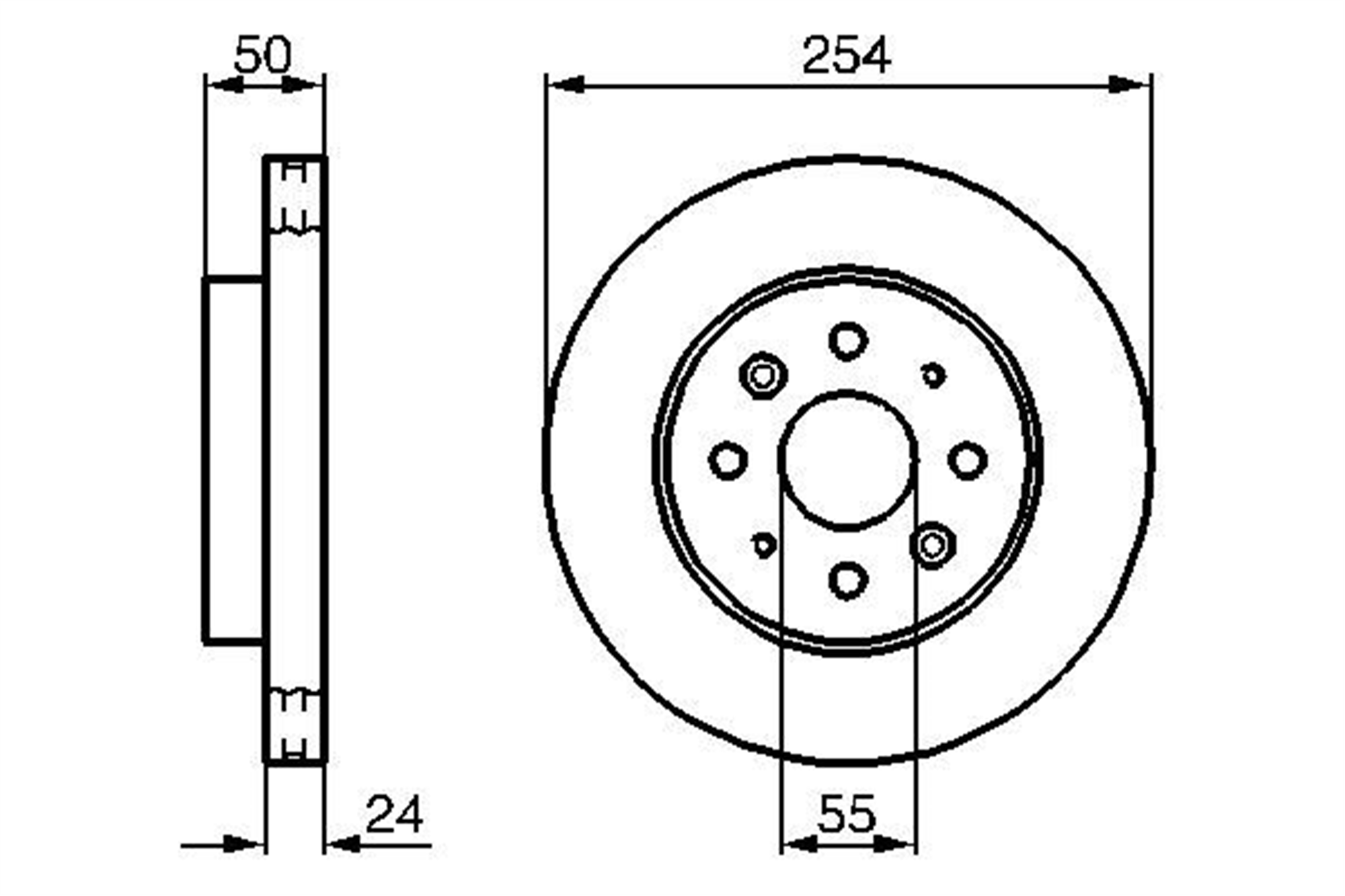 ÖN FREN DİSKİ HAVA KANALLI KIA RIO 1.5L A5D DOHC yumurta kasa 03-05 / 1.3L A3E SOHC yumurta kasa 0 3-05 254 çap x 4 bijon - Adet disk fiyatıdır