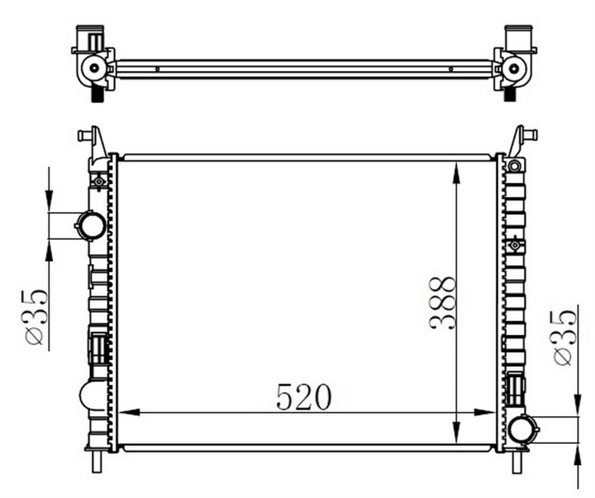 RADYATÖR ALBEA 1.3 JTD-PALIO YM-STRADA 06> AC 520X395x42