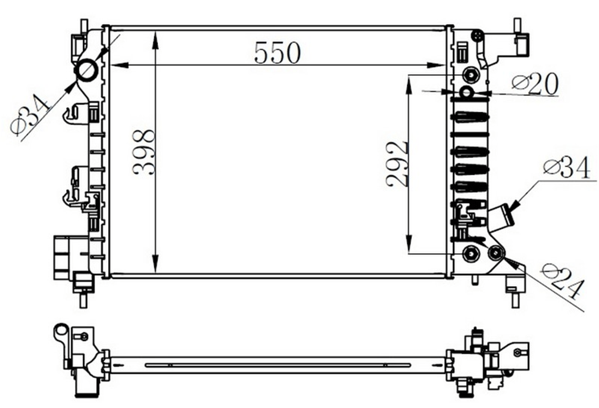 RADYATOR BRAZİNG AT 549X398X16 AVEO 1.4İ 2011 0 61696